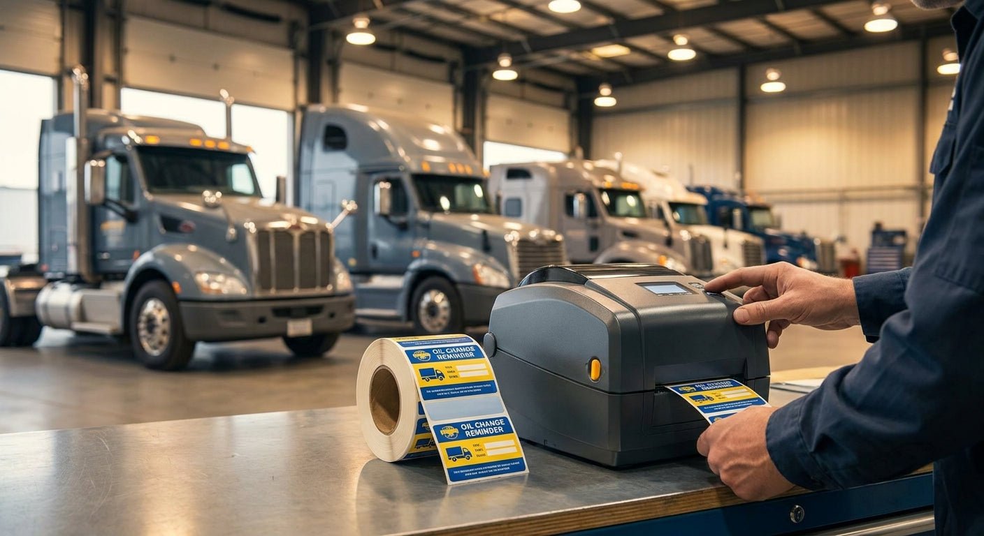 Oil Change Stickers for Fleet Trucks: 2026 Print Guide - McAuley Labels