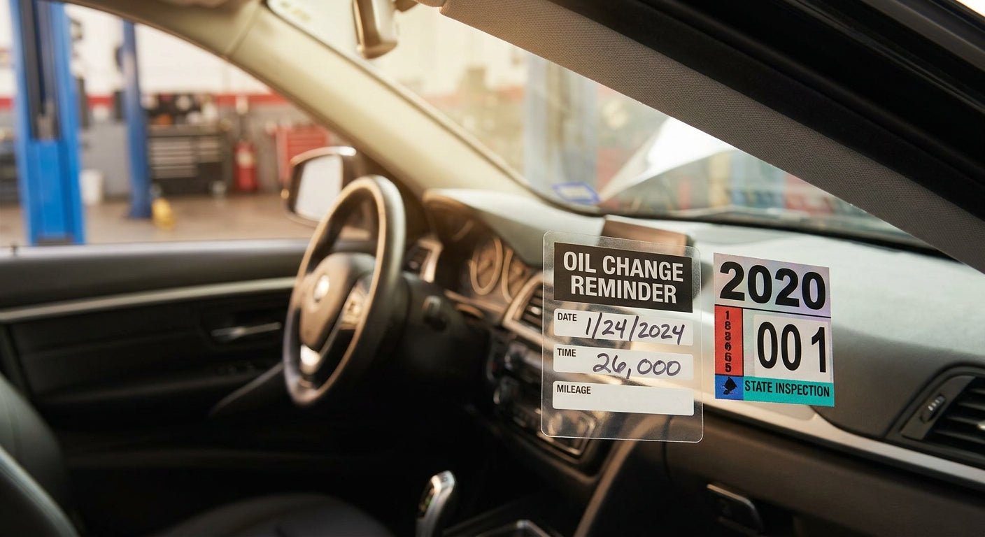 Oil Change Stickers for State Inspection Reminders (2026) - McAuley Labels