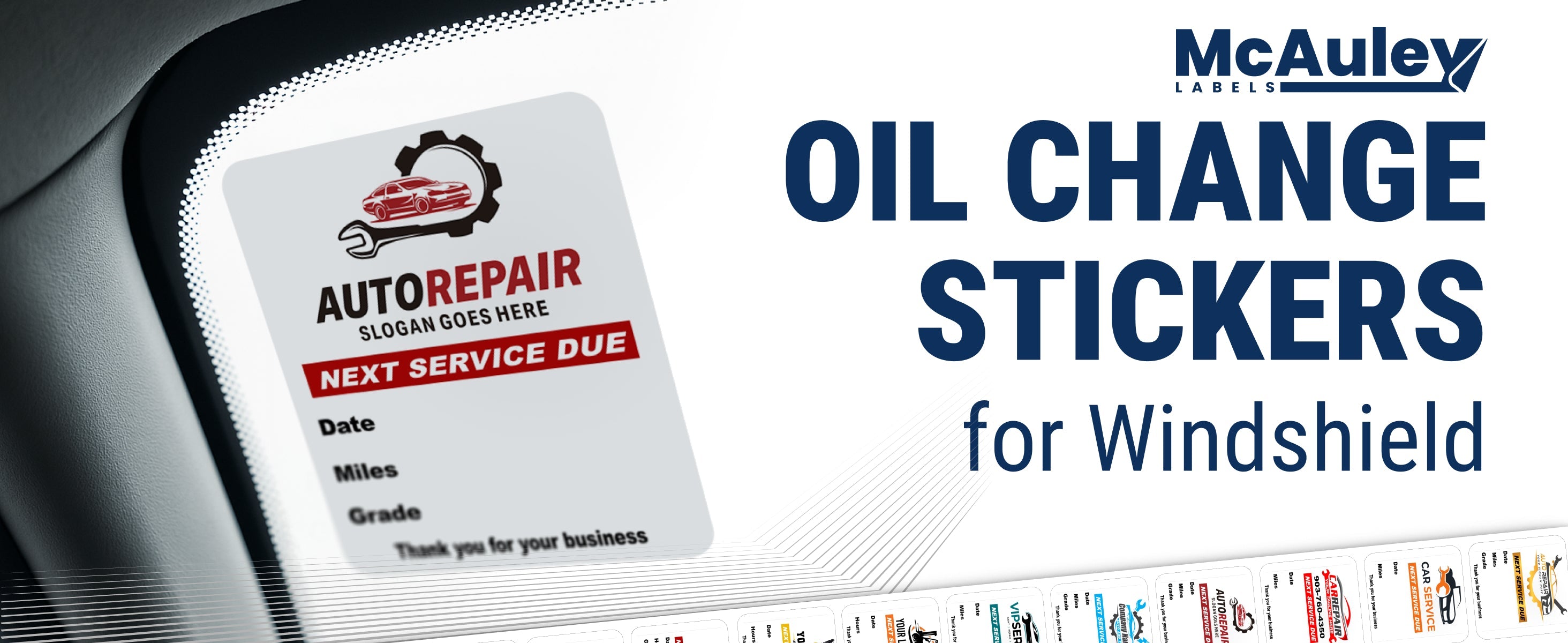 Custom Oil Change Stickers for Auto Shops, Dealerships & Fleets - McAuley Labels