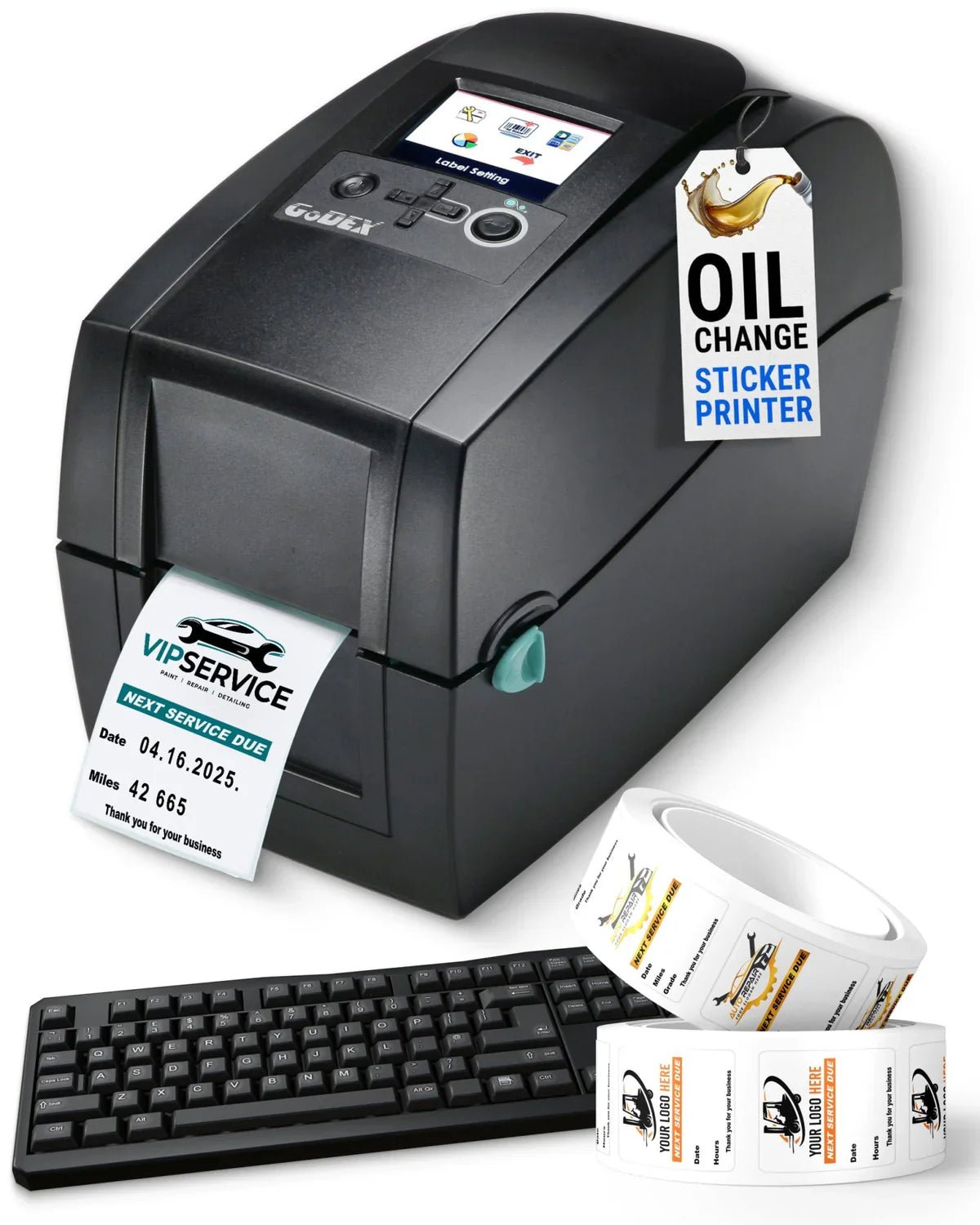 Oil Change Sticker Printer System - McAuley Labels
