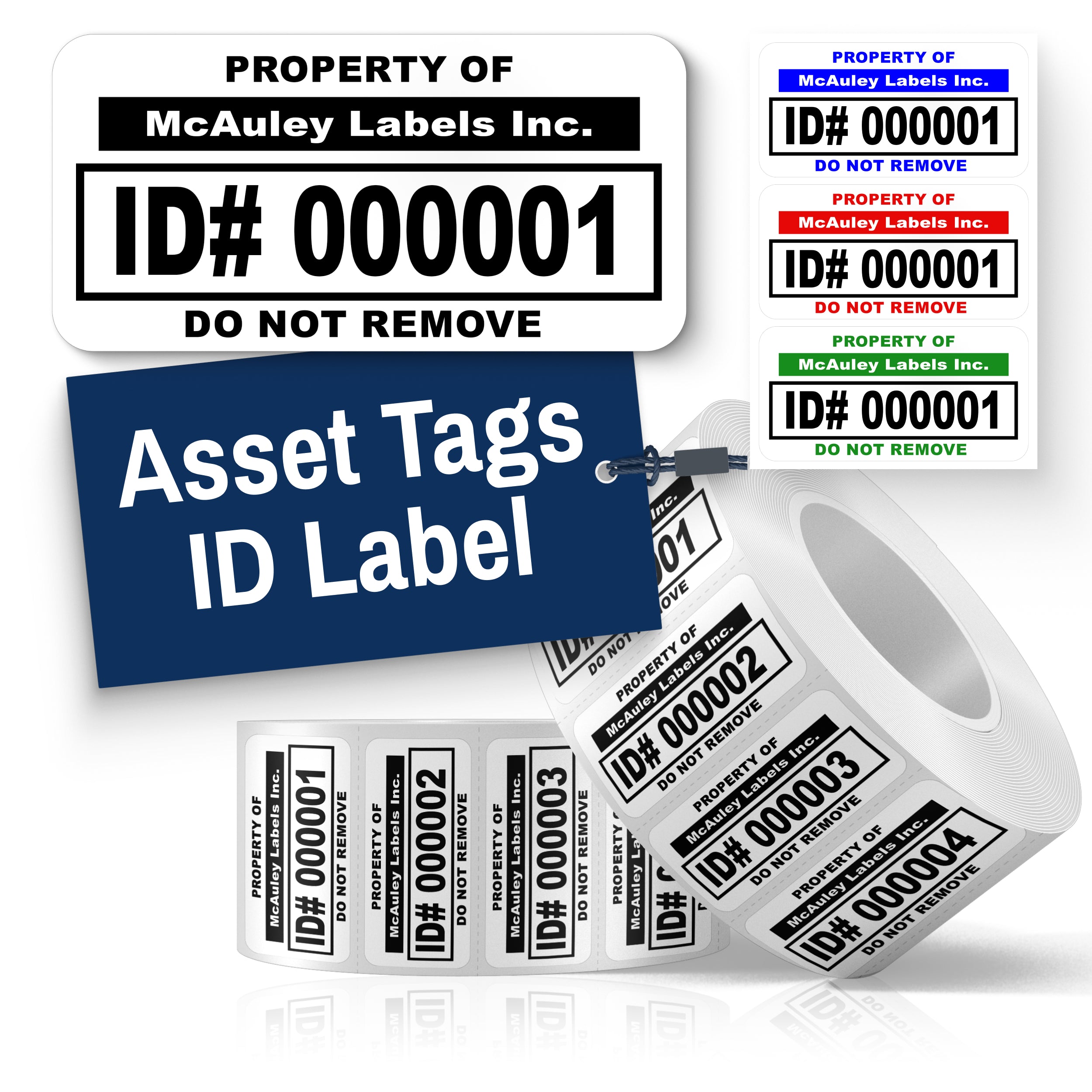 Custom Asset Tags for Equipment - Semi-Gloss White - ID Label