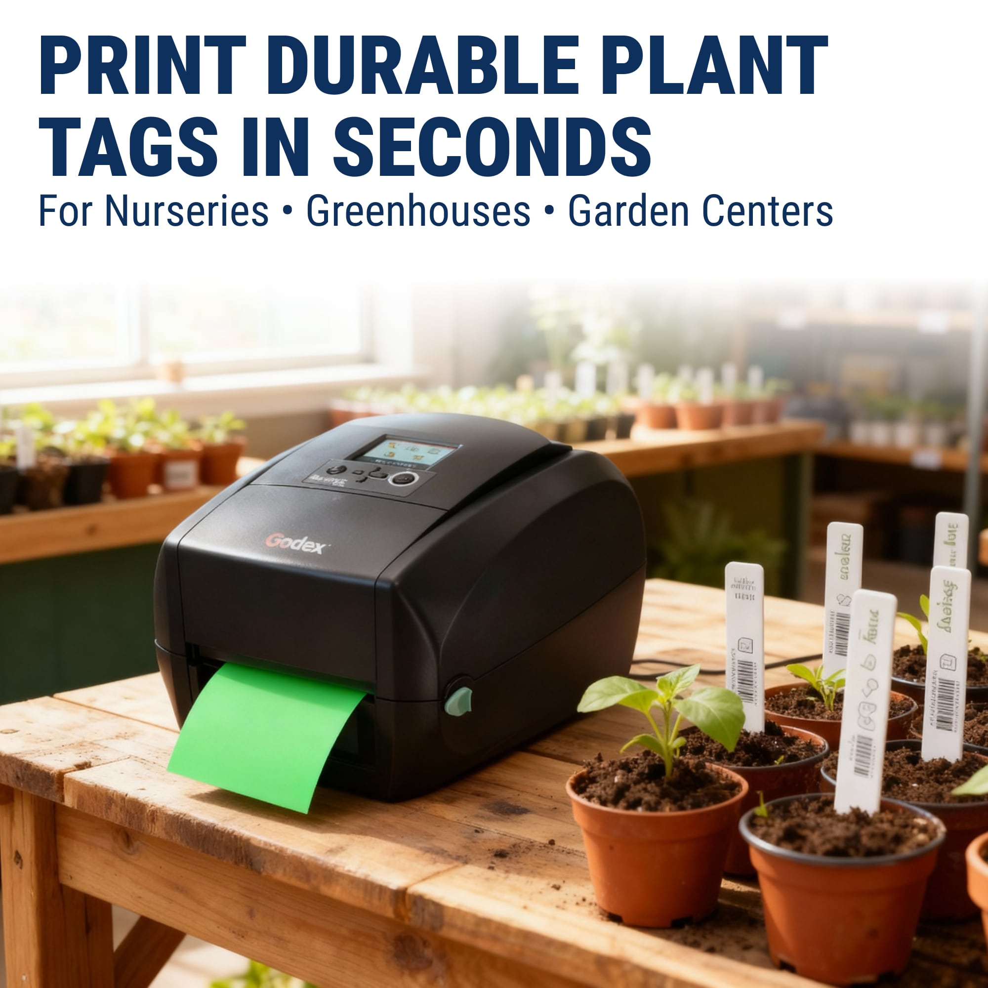 Plant Label Printer - 203 DPI - Compact Precision for Horticulture Printing