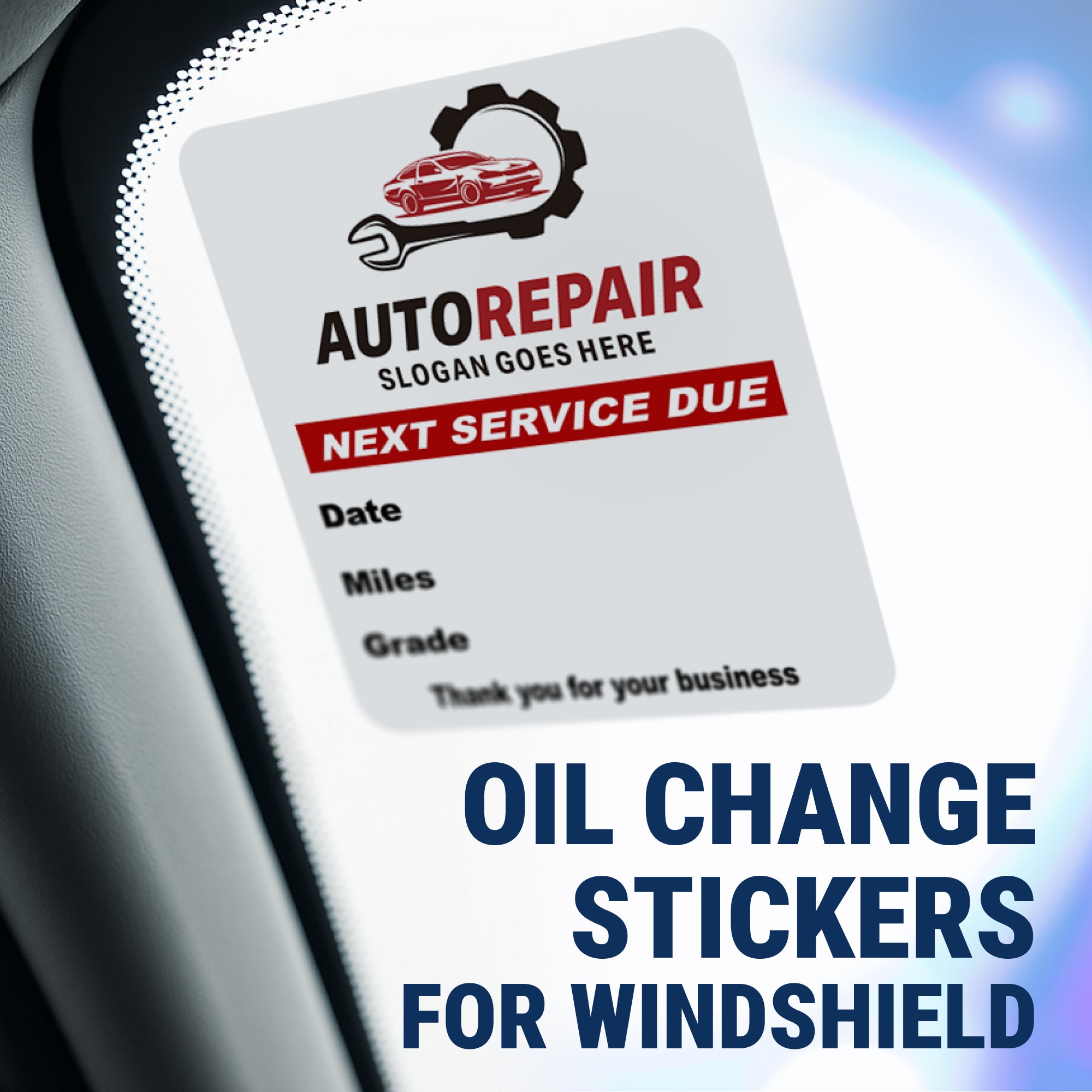 Oil Change Sticker with Custom Logo - 1.875x2.275" - McAuley Labels
