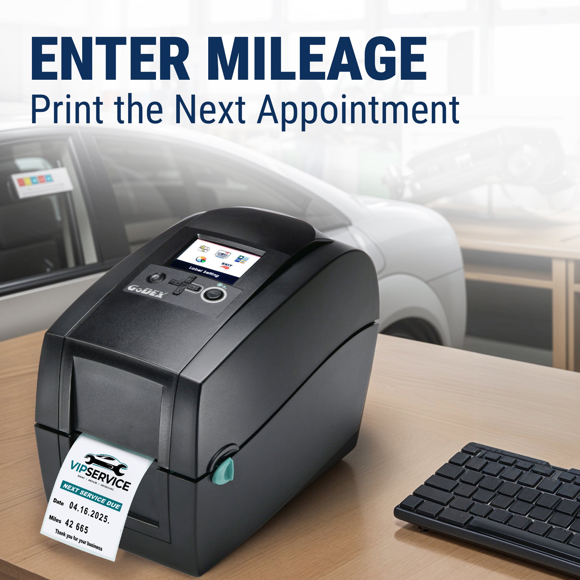 Oil Change Sticker Printer System - What is showed on labels