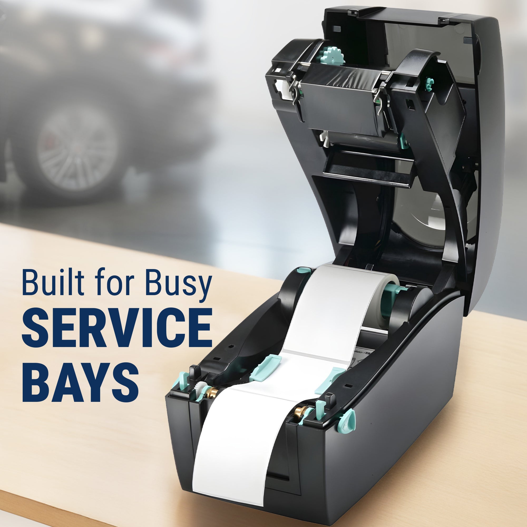 Oil Change Sticker Printer System - Media loading