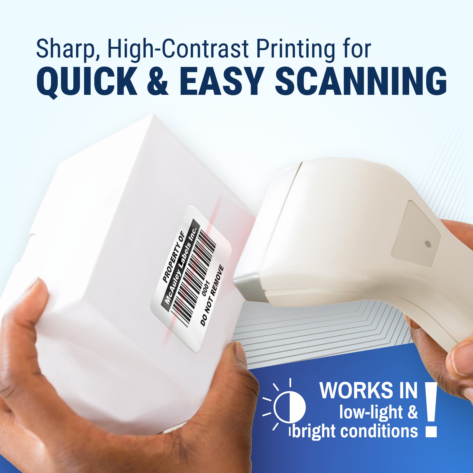 Custom Inventory Barcode Labels - Serialized Stickers for Asset Tracking - Long - Lasting Adhesive - Metalized Silver