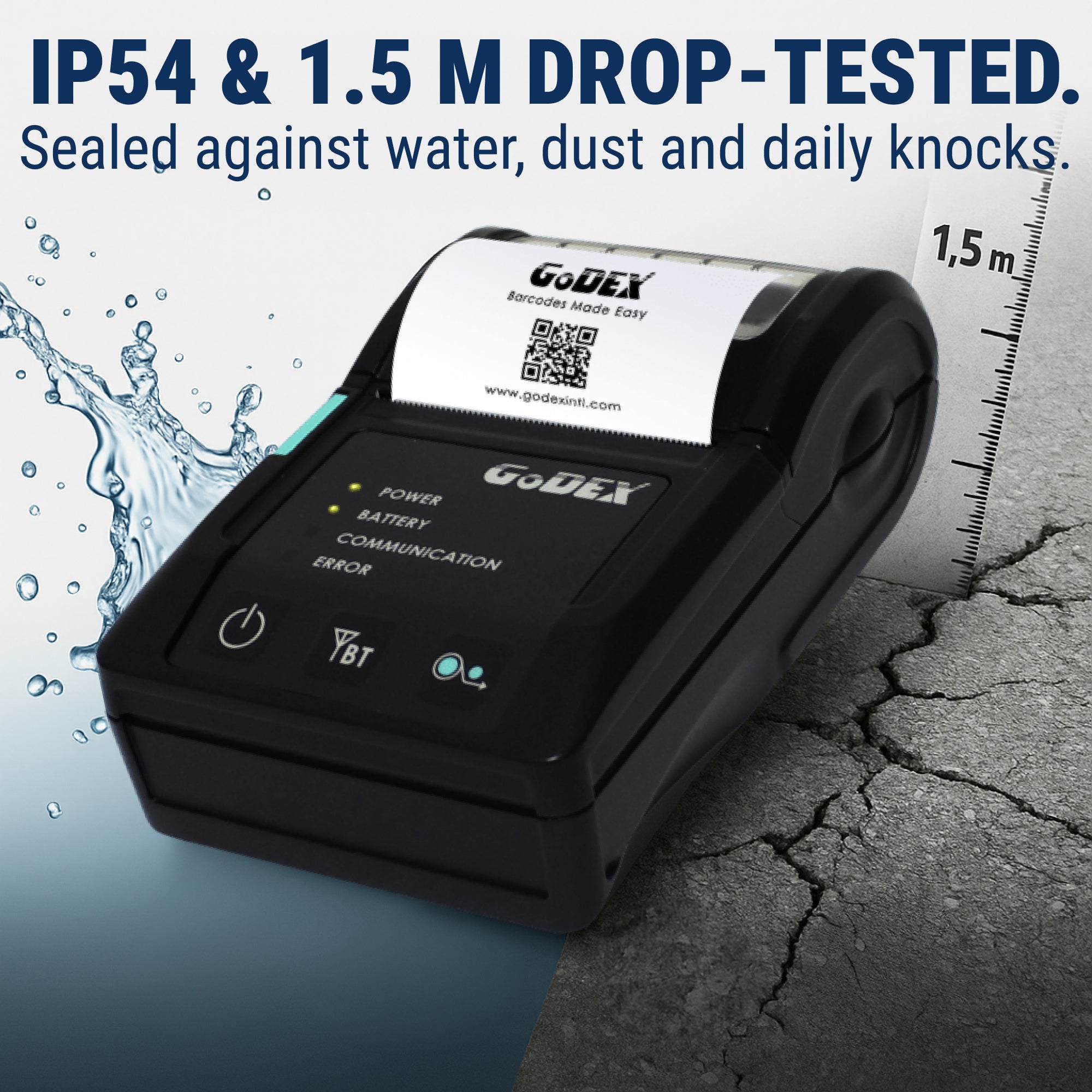 GoDEX MX20 Mobile Printer - 203 DPI Portable 2" Direct Thermal Label Printer –  Wireless, Bluetooth