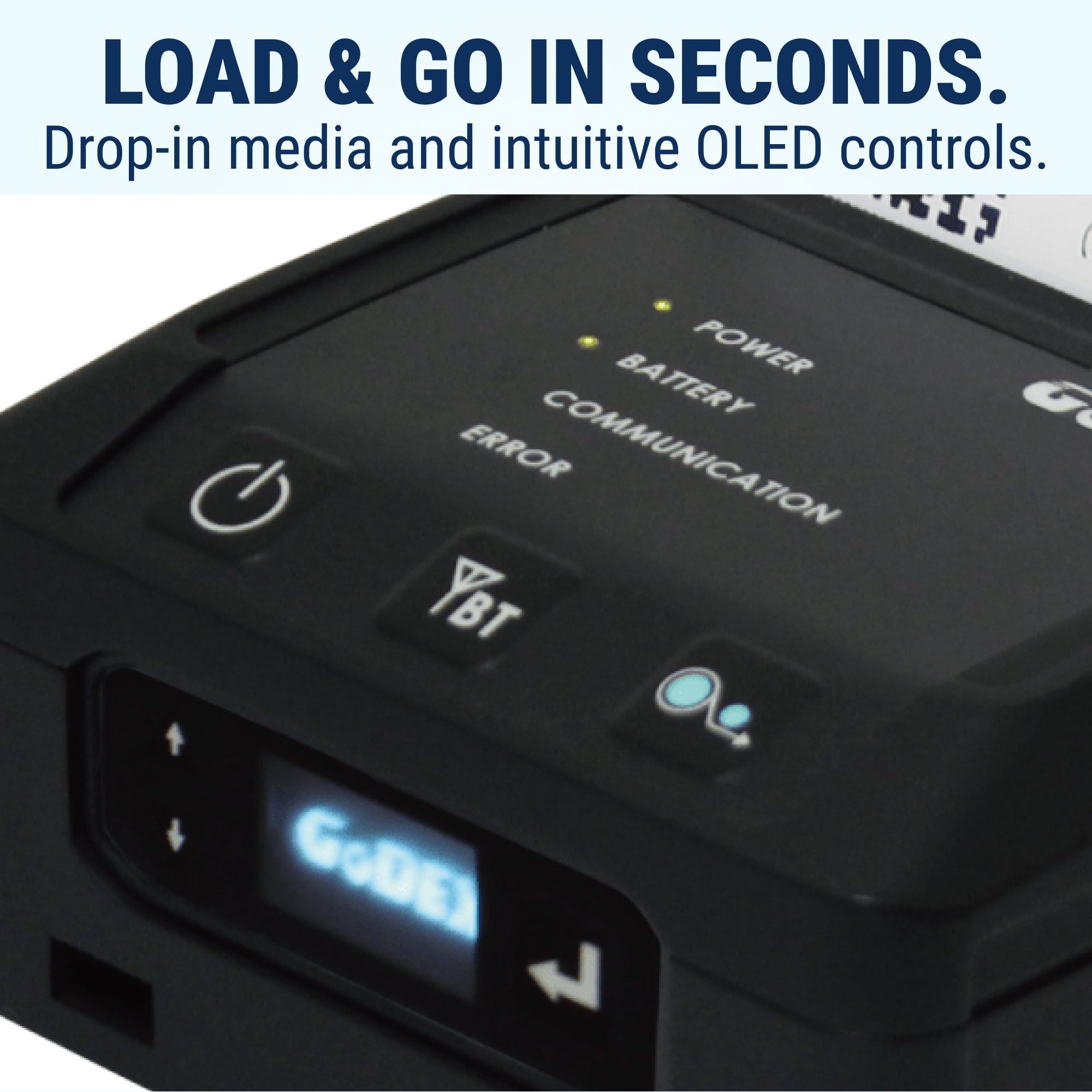 Mobile Printer GoDEX MX30i - 3″ Direct Thermal Label Printer - OLED Display, Bluetooth & Wi-Fi