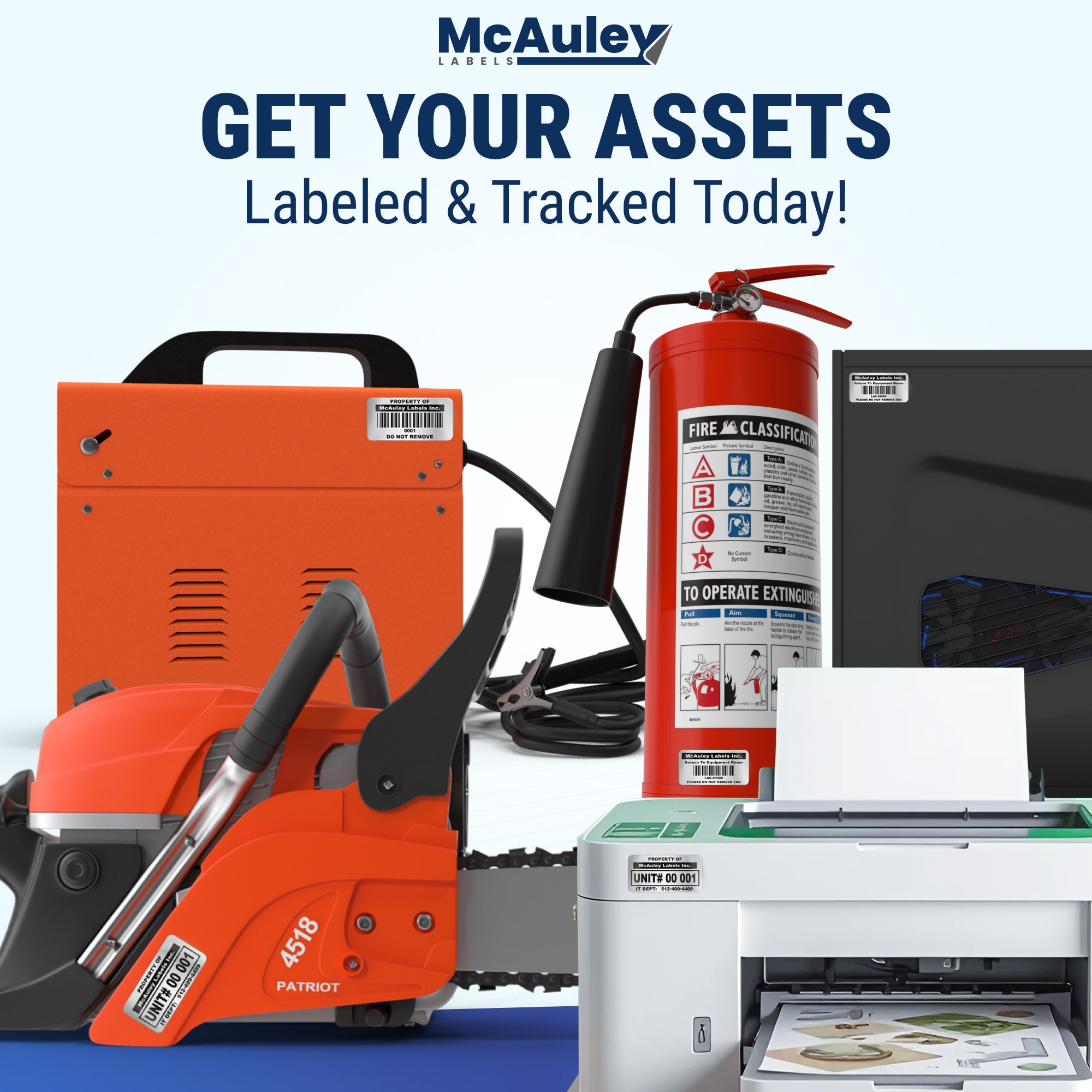 Custom QR Code Asset Tags Stickers - Numbered, Permanent, Adhesive Asset Tags for Equipment - Heavy Duty Metalized Polyester