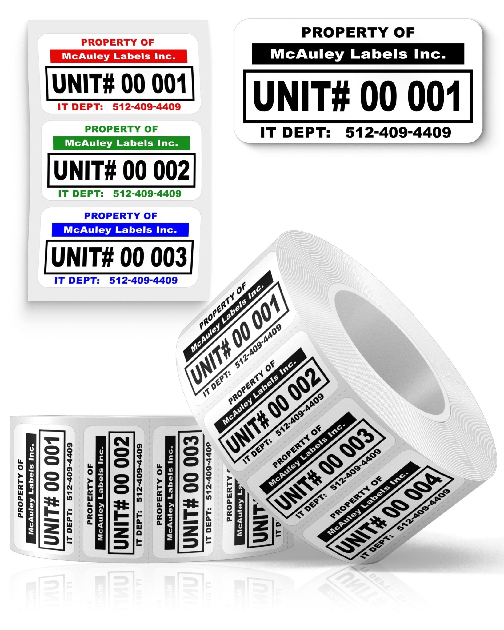 Custom Asset Tags for Equipment - Semi - Gloss White - ID Label