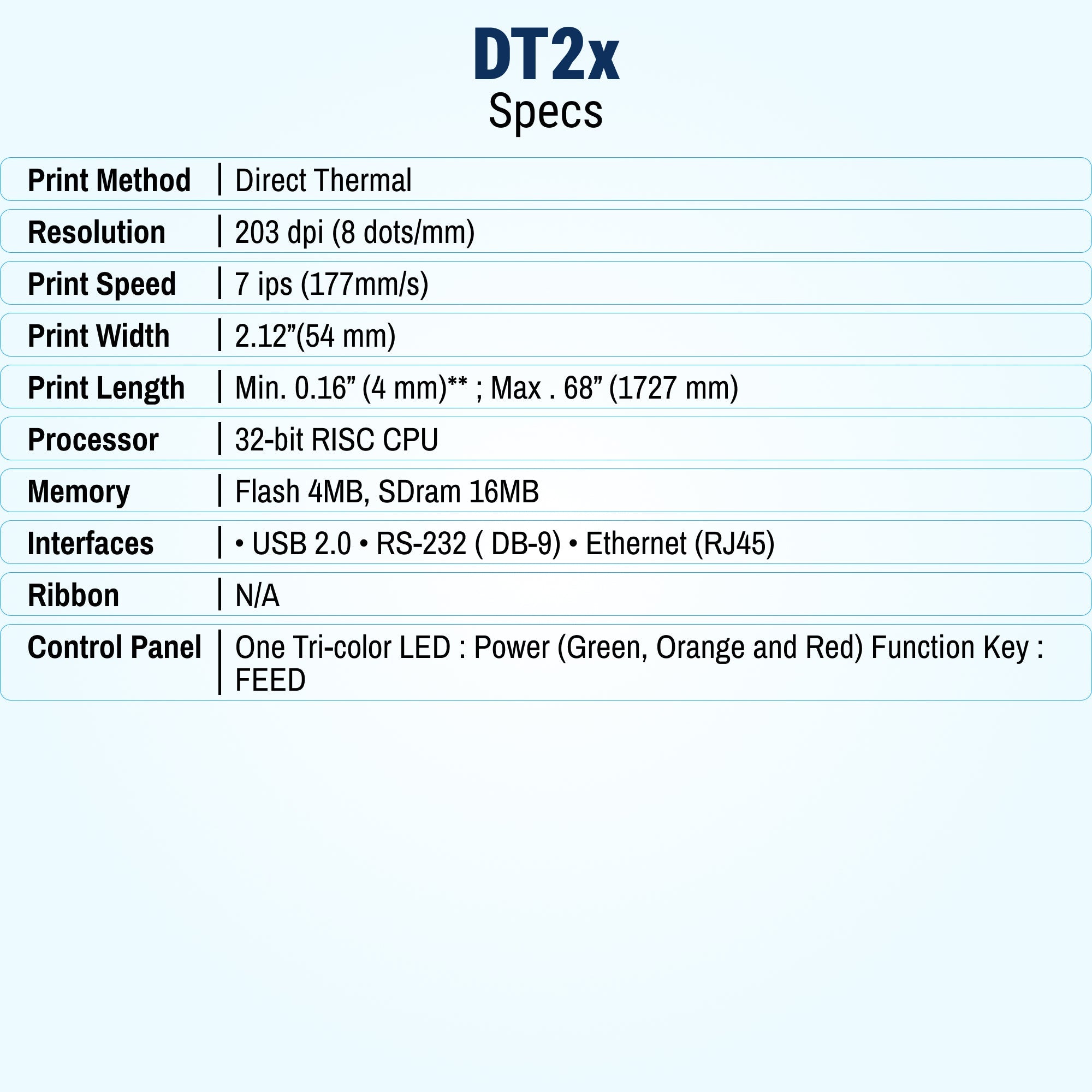 GoDEX DT2x Direct Thermal Printer for Labels & Barcodes