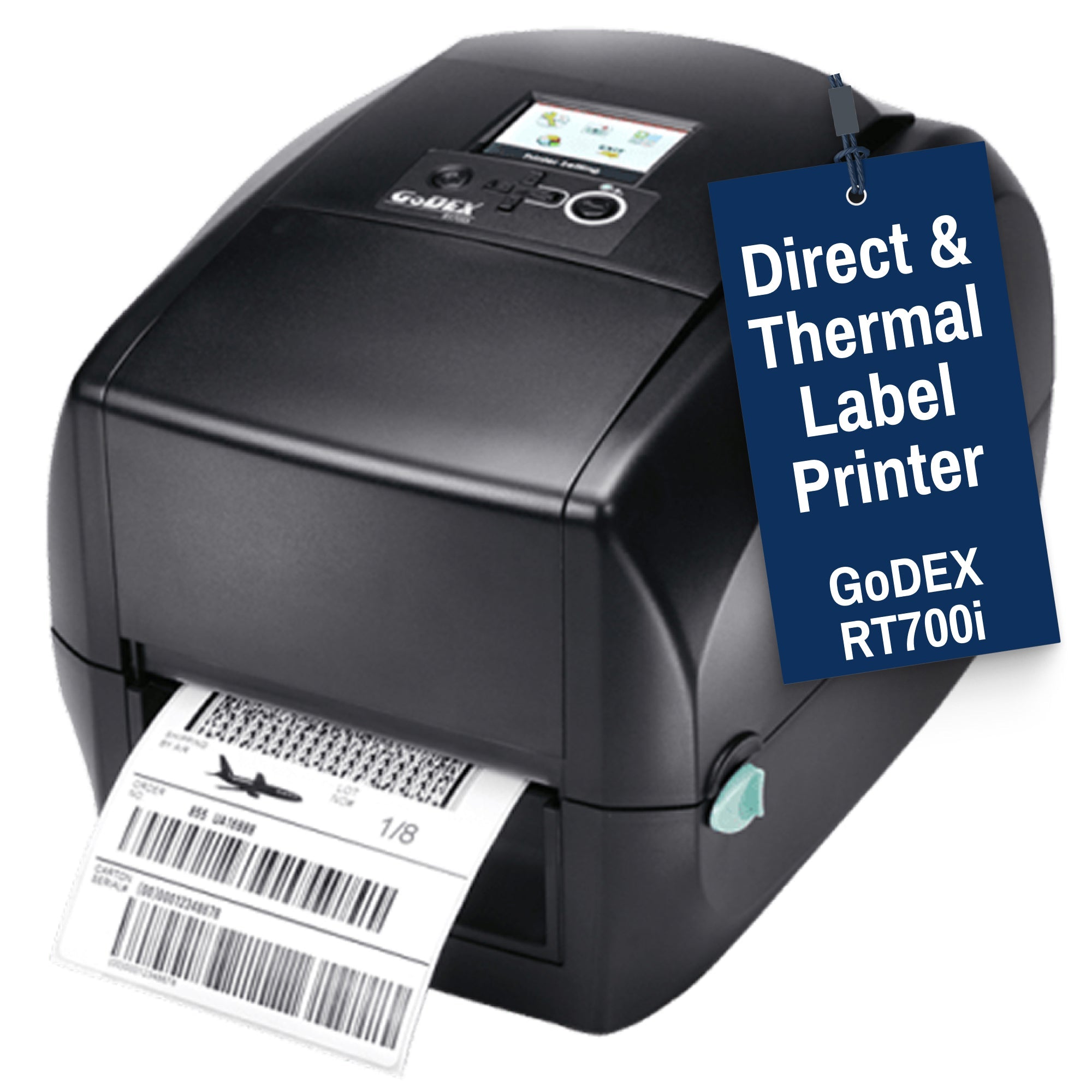 GoDEX RT700i+ Thermal Transfer Printer 4", Color Display, 203 dpi - Printer
