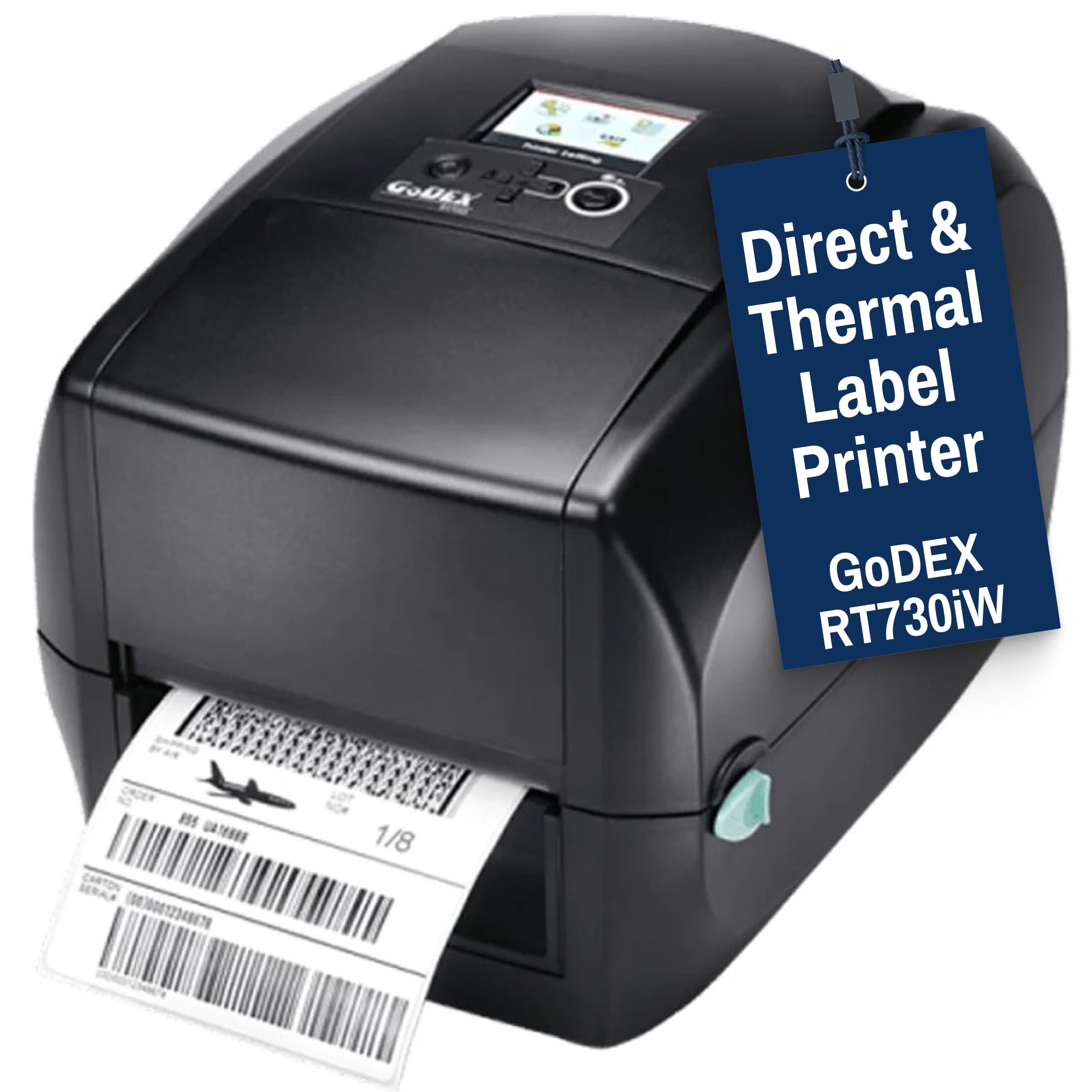 GoDEX RT730iW Thermal Transfer Printer 4" Color Display, 300 dpi - Printer