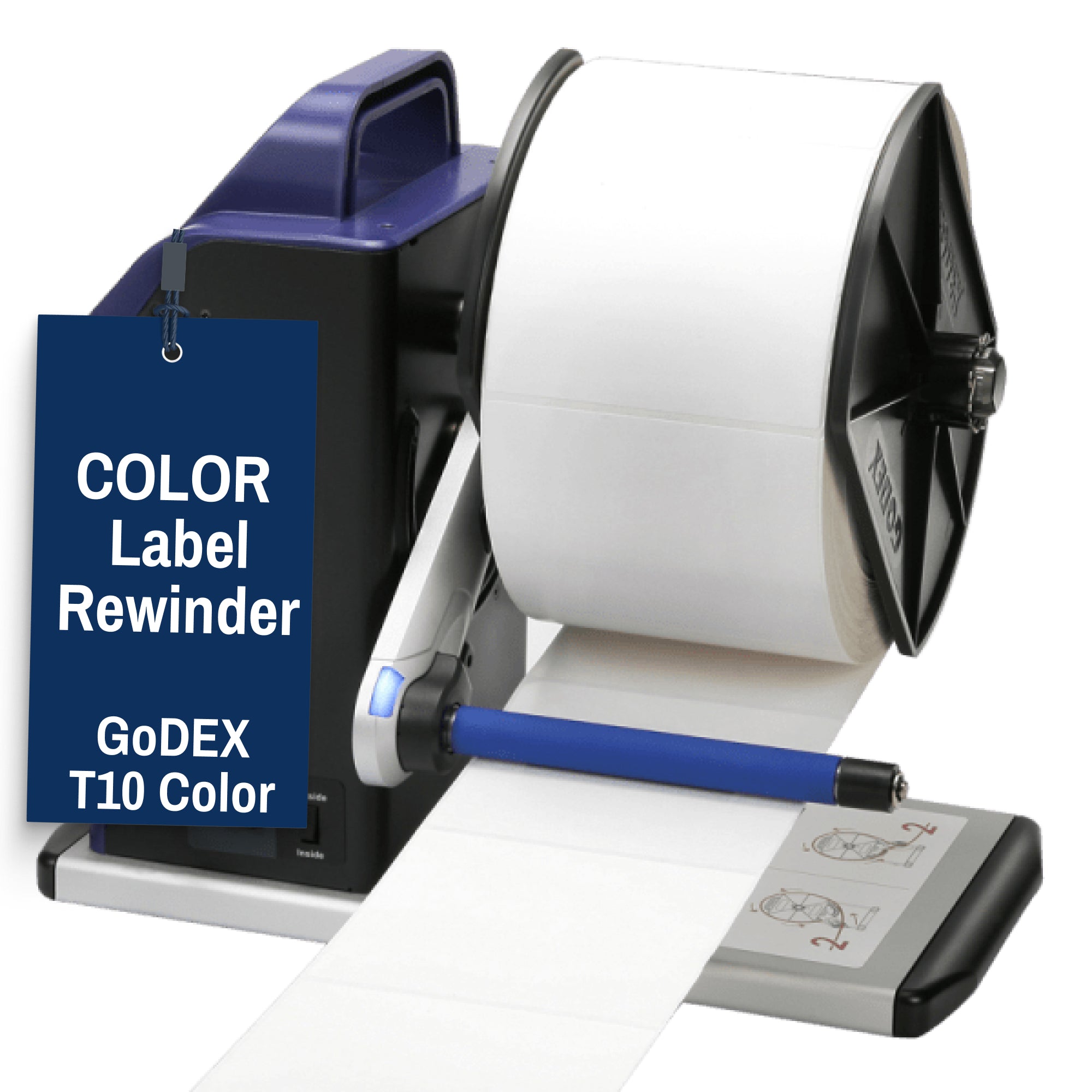 GoDEX T-10 Label Rewinder for Color Printers - 4" Rewinder and Unwinder for Color Printers