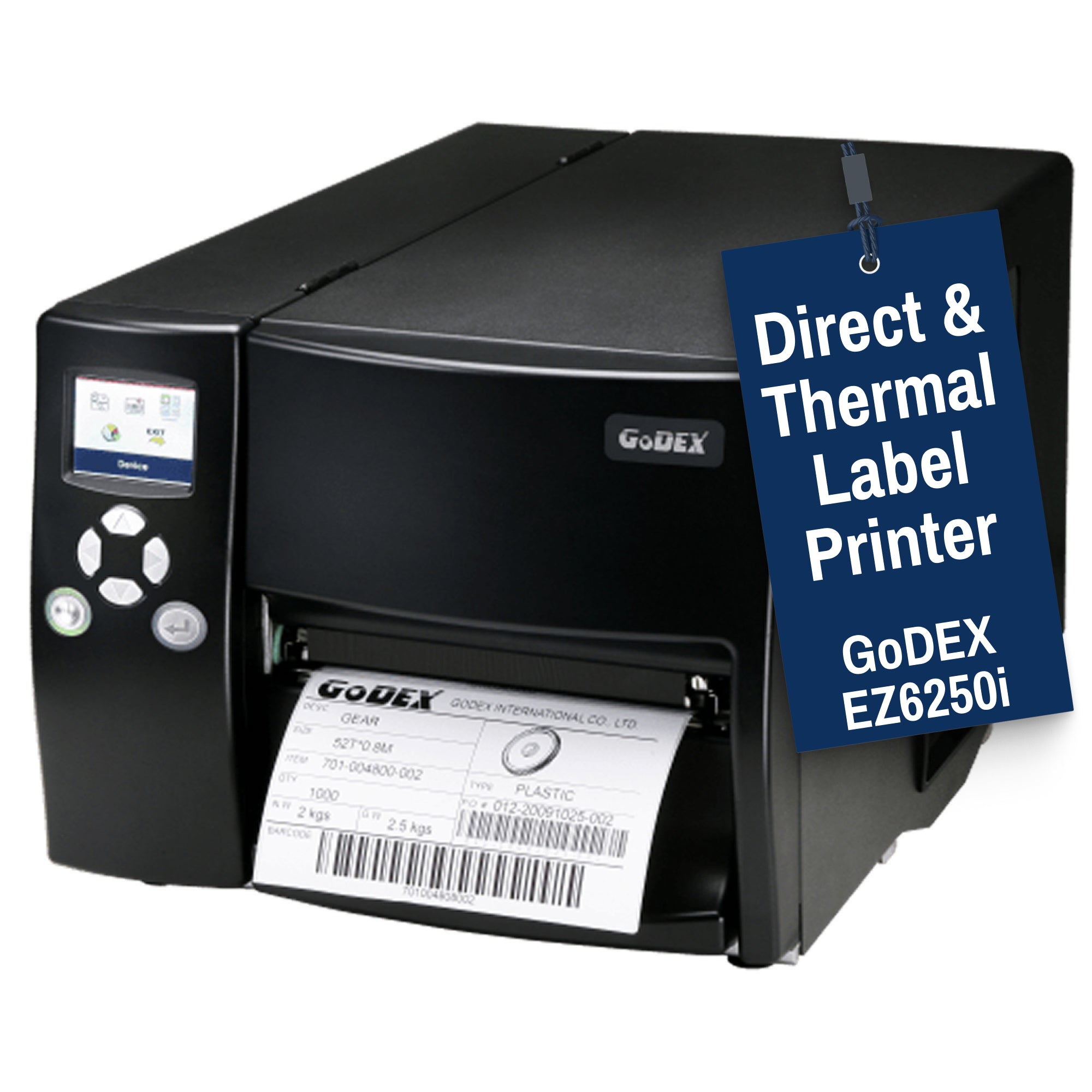 Thermal Transfer Printer - GoDEX EZ6250i - 6" 203 DPI Manufacturing Printer - Thermal Transfer Printer
