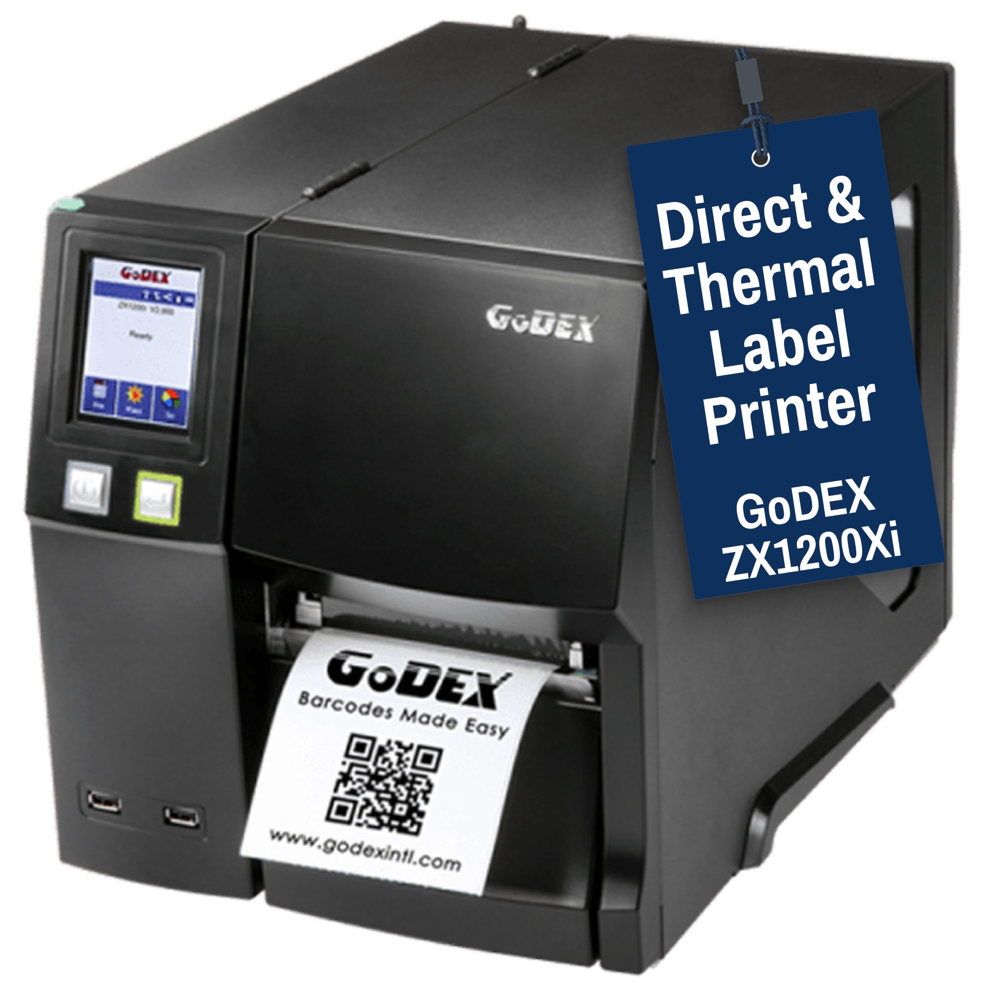 Thermal Transfer Printer - GoDEX ZX1200Xi - 203 DPI, Up to 14 IPS, Industrial Label Printer - Thermal Transfer Printer