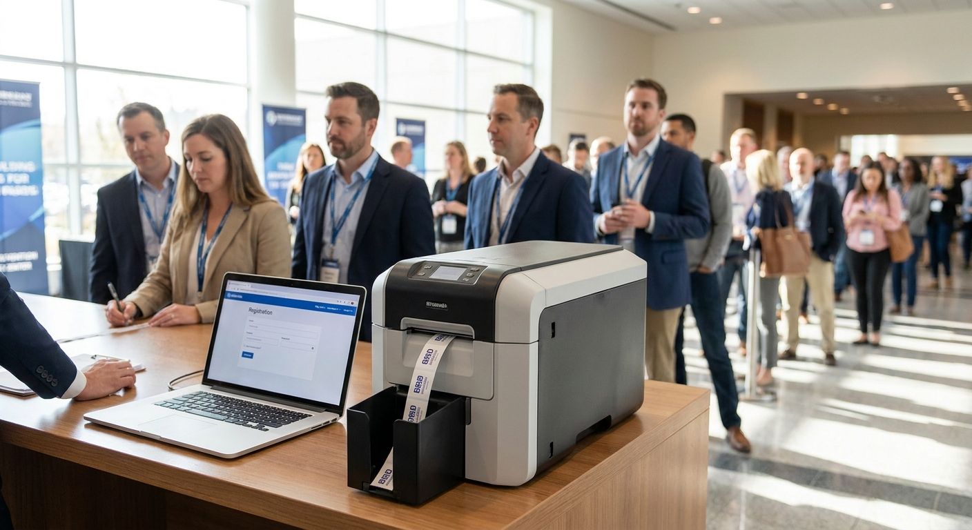 Wristband printer for corporate events and conferences