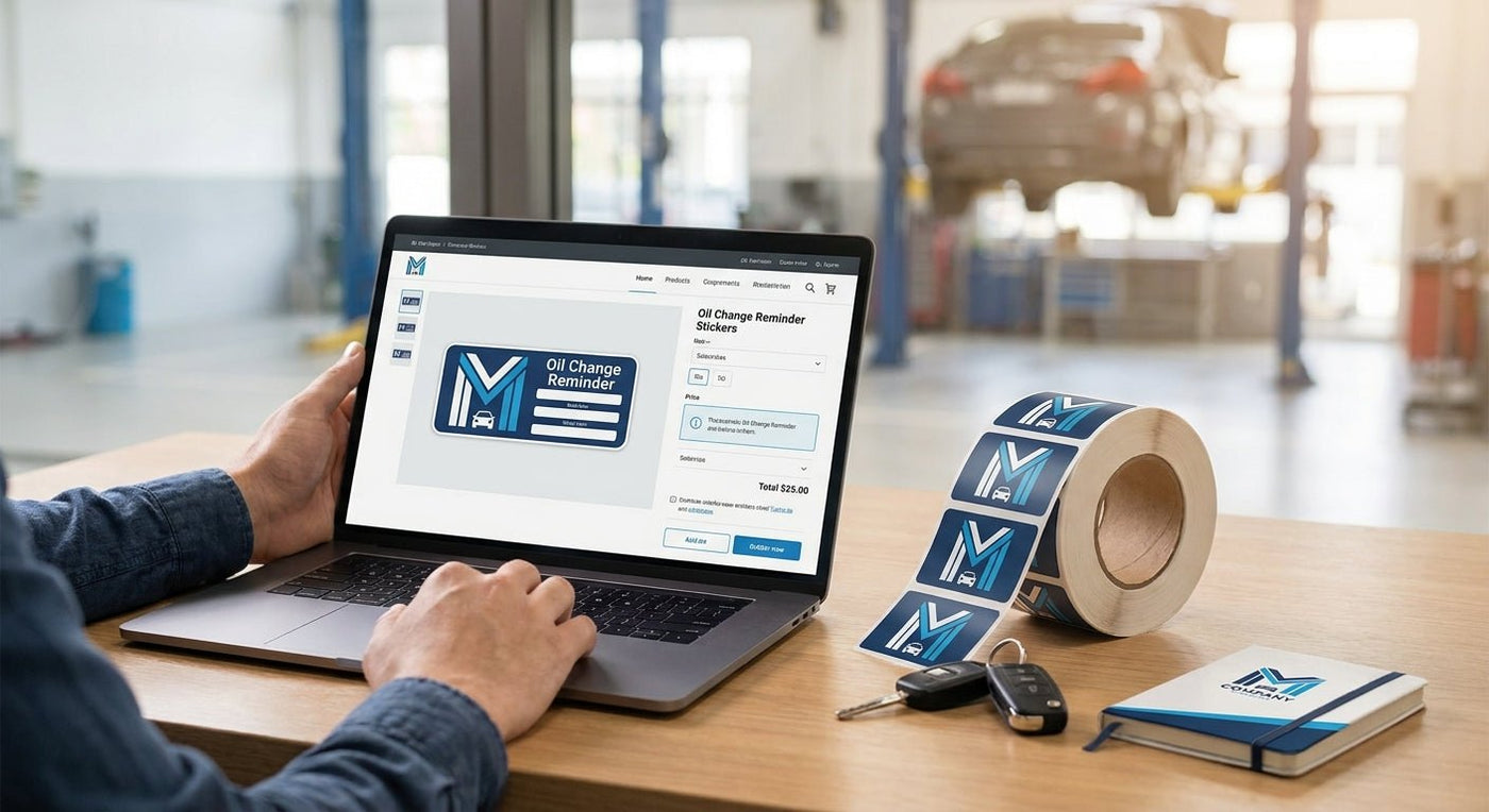 How to Order Oil Change Stickers With a Custom Logo (2026) - McAuley Labels