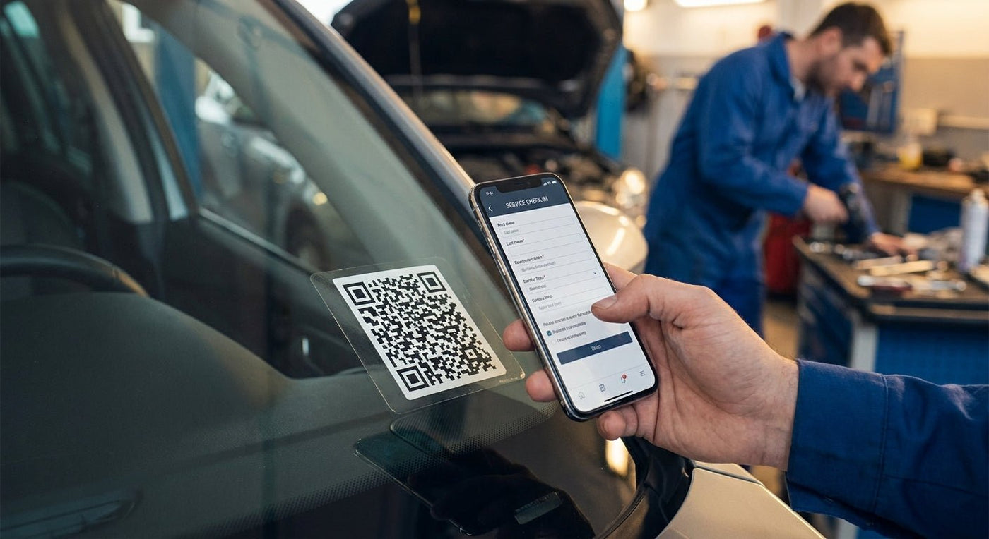 Link QR Code Oil Change Sticker to a Service Form (2026) - McAuley Labels