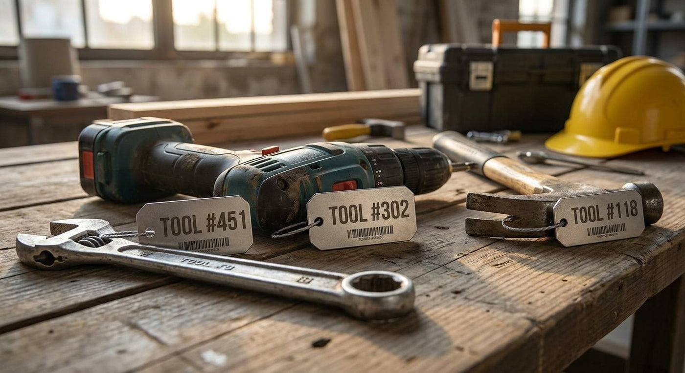 Numbered Asset Tags for Construction Tools 2026 - McAuley Labels