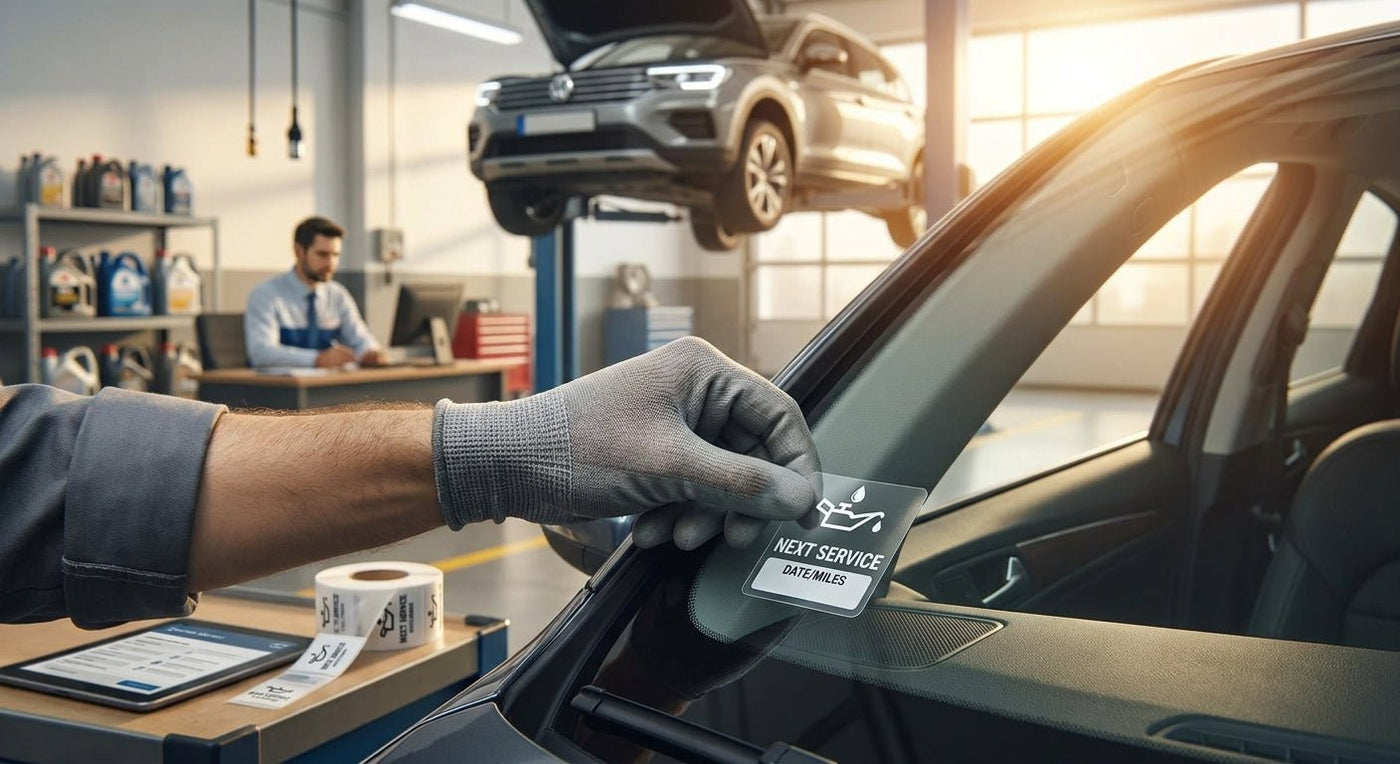 Oil Change Reminder Stickers for Dealerships 2026 - McAuley Labels