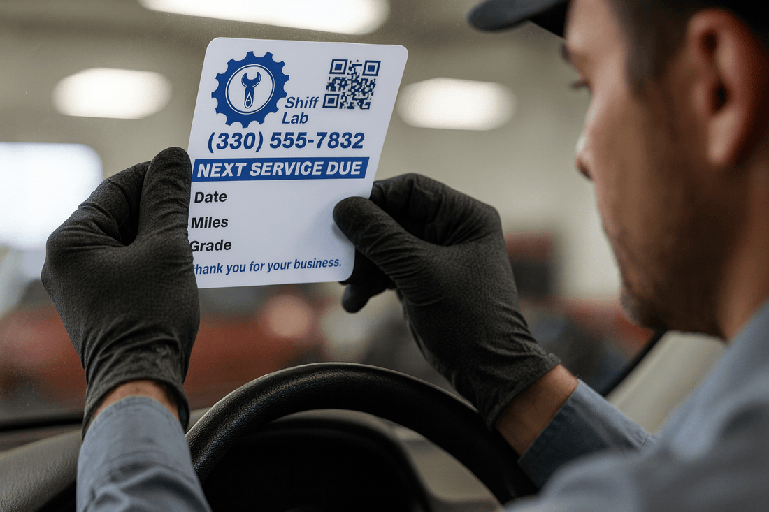 Oil Change Stickers for Low-Cost Repeat Business