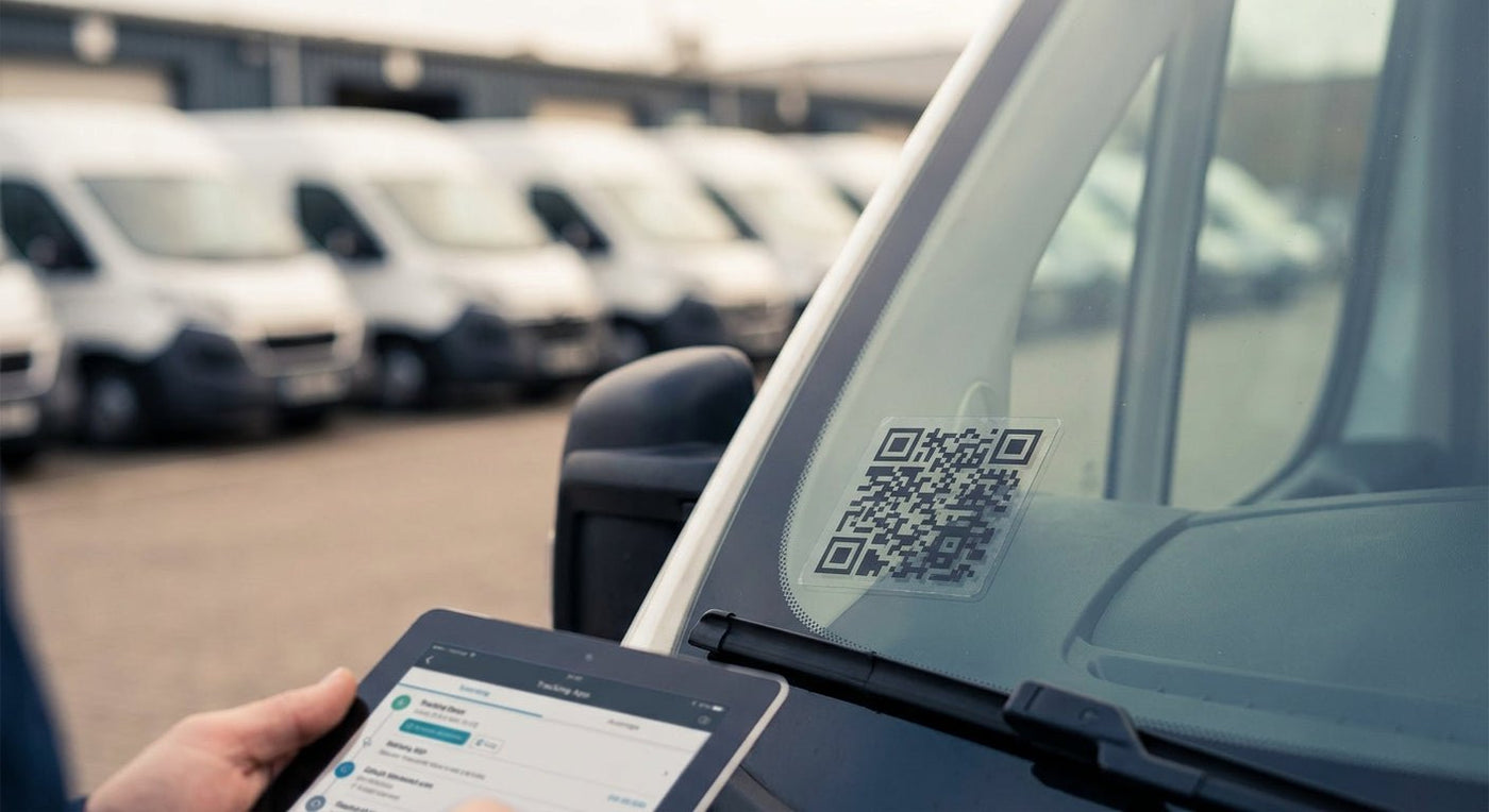 QR Code Windshield Stickers for Fleet Tracking 2026 - McAuley Labels