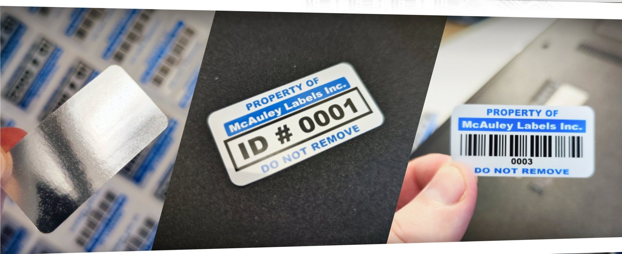 Asset Tags - Semi-Gloss White Polyester - McAuley Labels