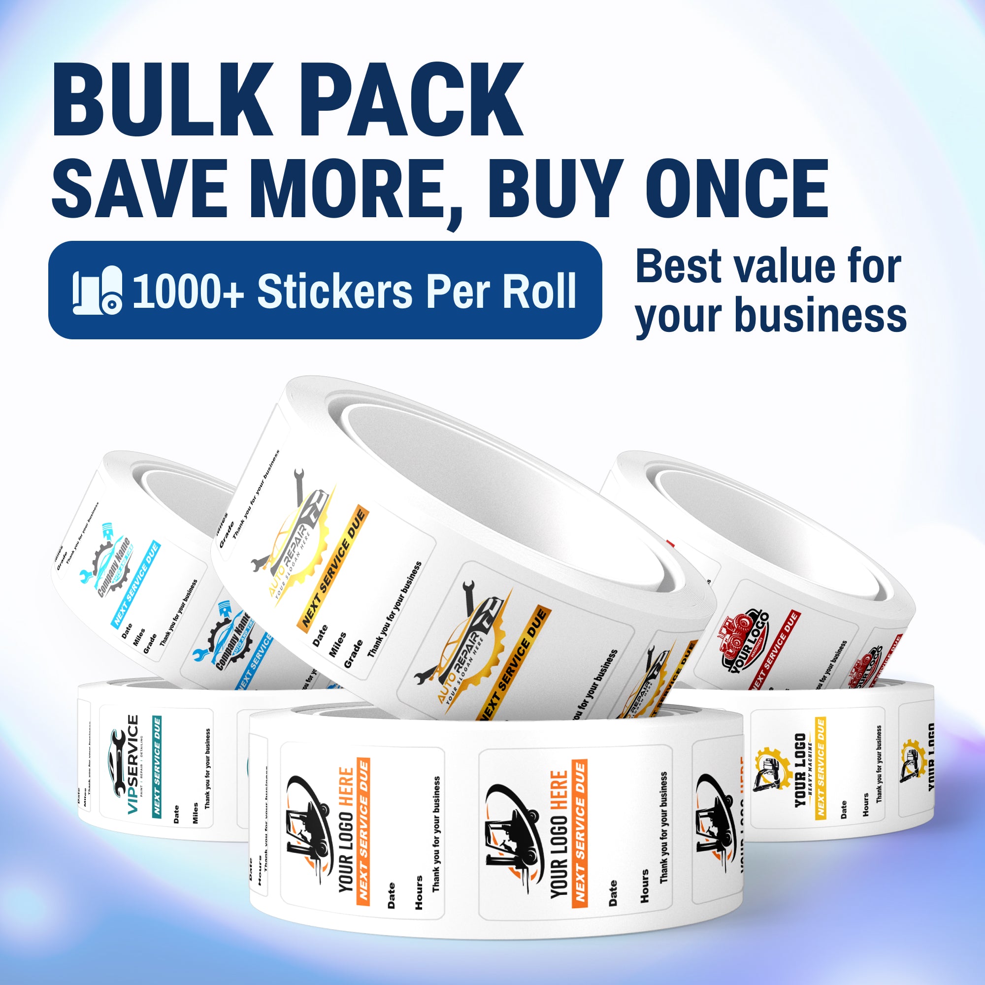 Oil Change Sticker with Custom Logo - 1.875x2.275" - McAuley Labels