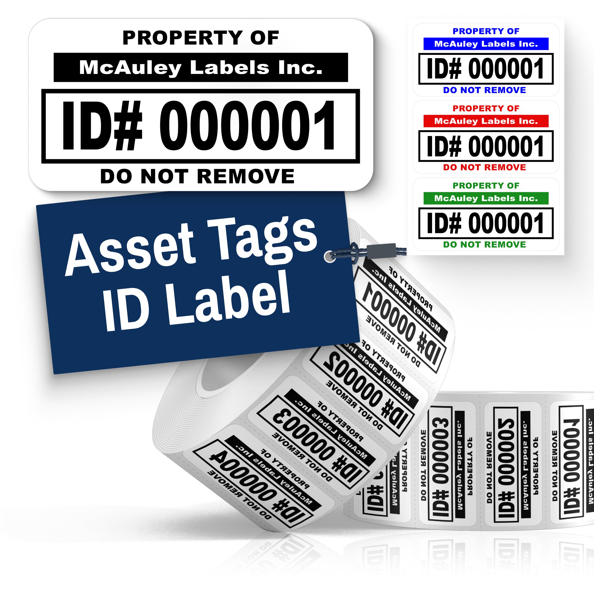 Custom Asset Tags for Equipment - Semi-Gloss White - ID Label