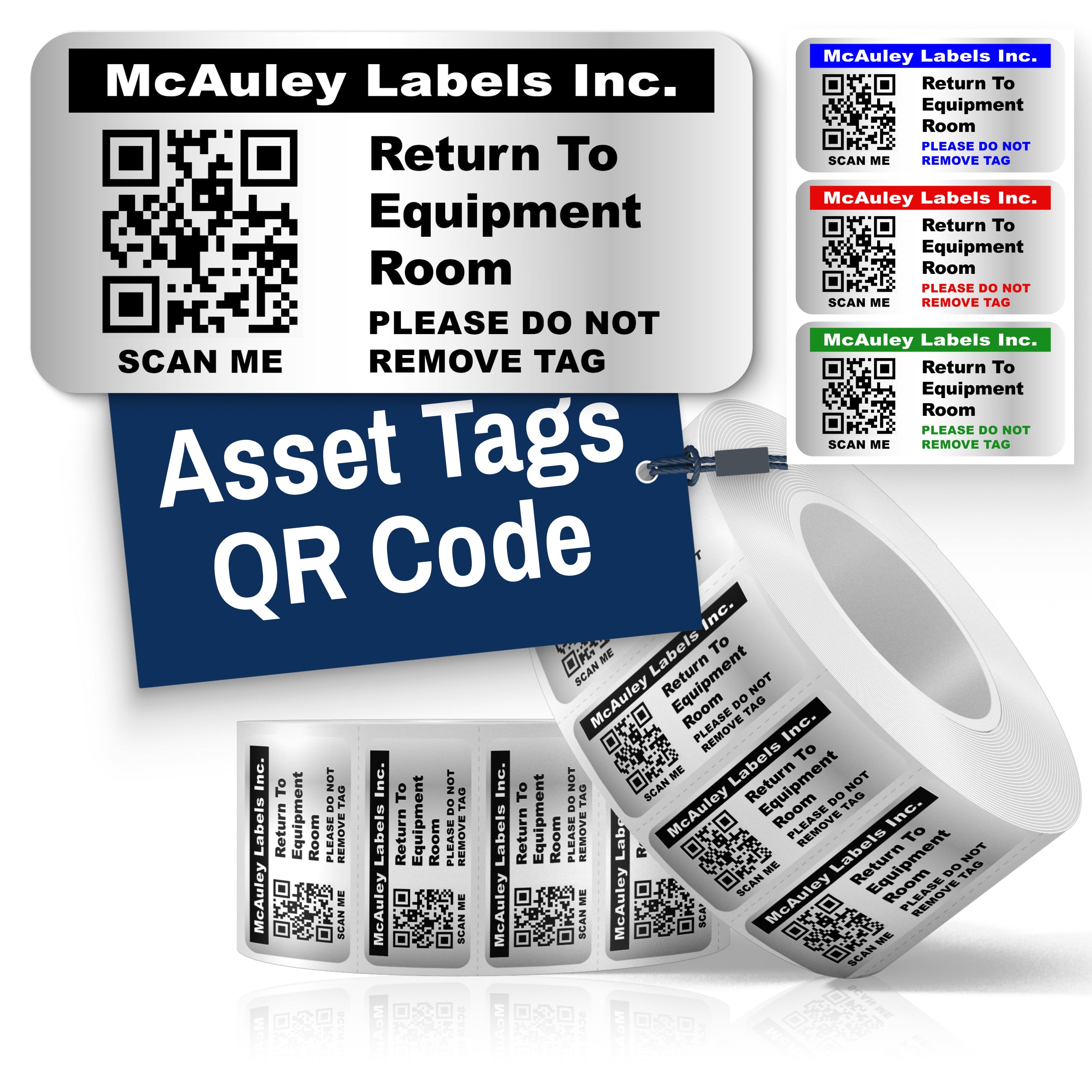 Custom QR Code Stickers – Heavy Duty Metalized Asset Tags for Equipment