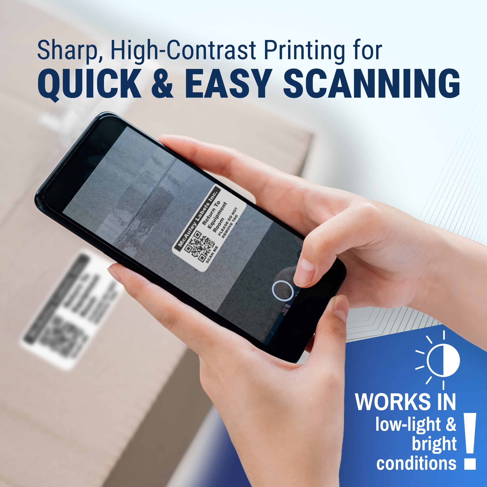 Custom QR Code Stickers - Numbered, Permanent, Adhesive Asset Tags for Equipment - Heavy Duty Metalized Polyester - McAuley Labels