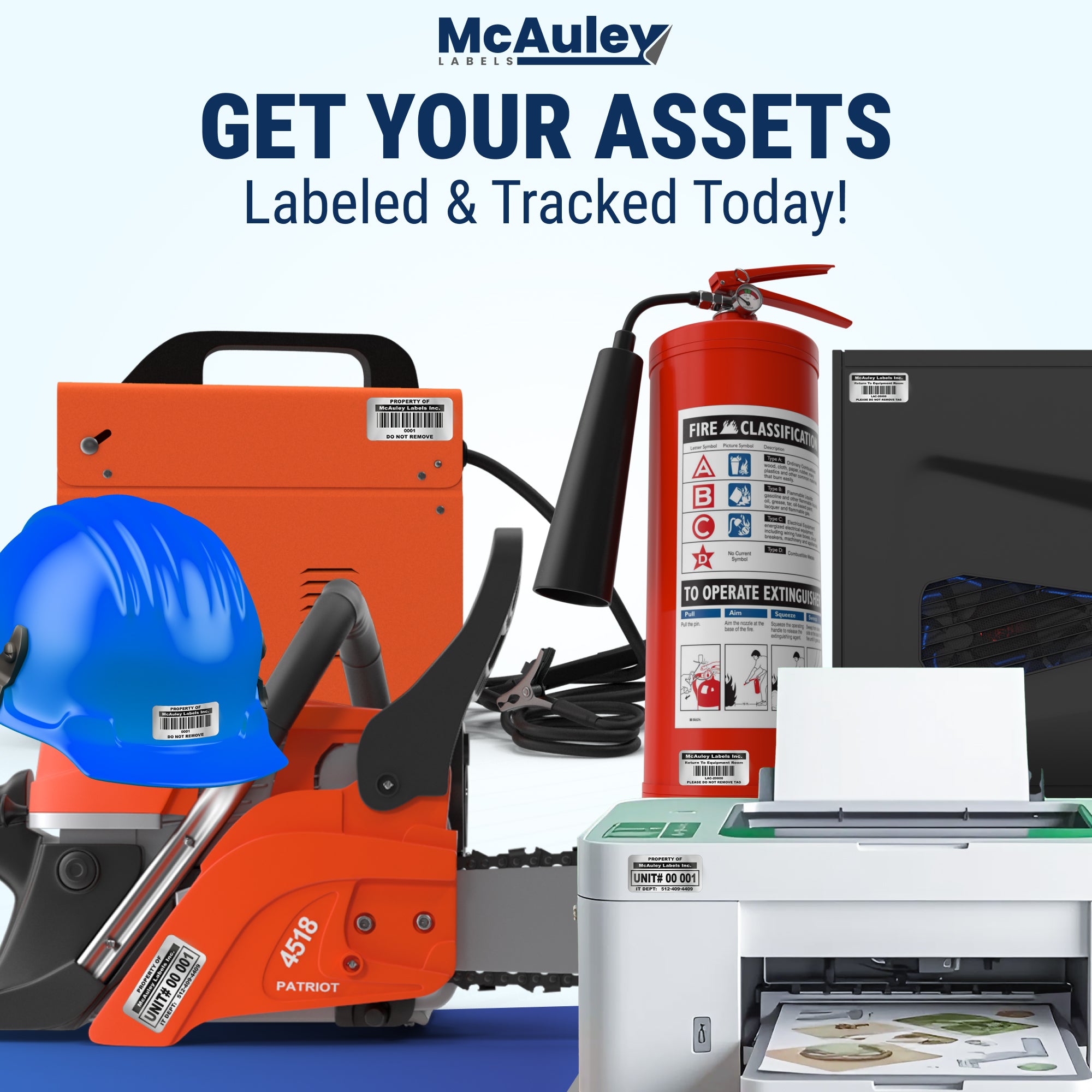 Asset Tags - Heavy Duty Silver - ID Label - McAuley Labels