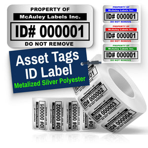 Asset Tags for Equipment - Durable Barcode, ID & QR Labels