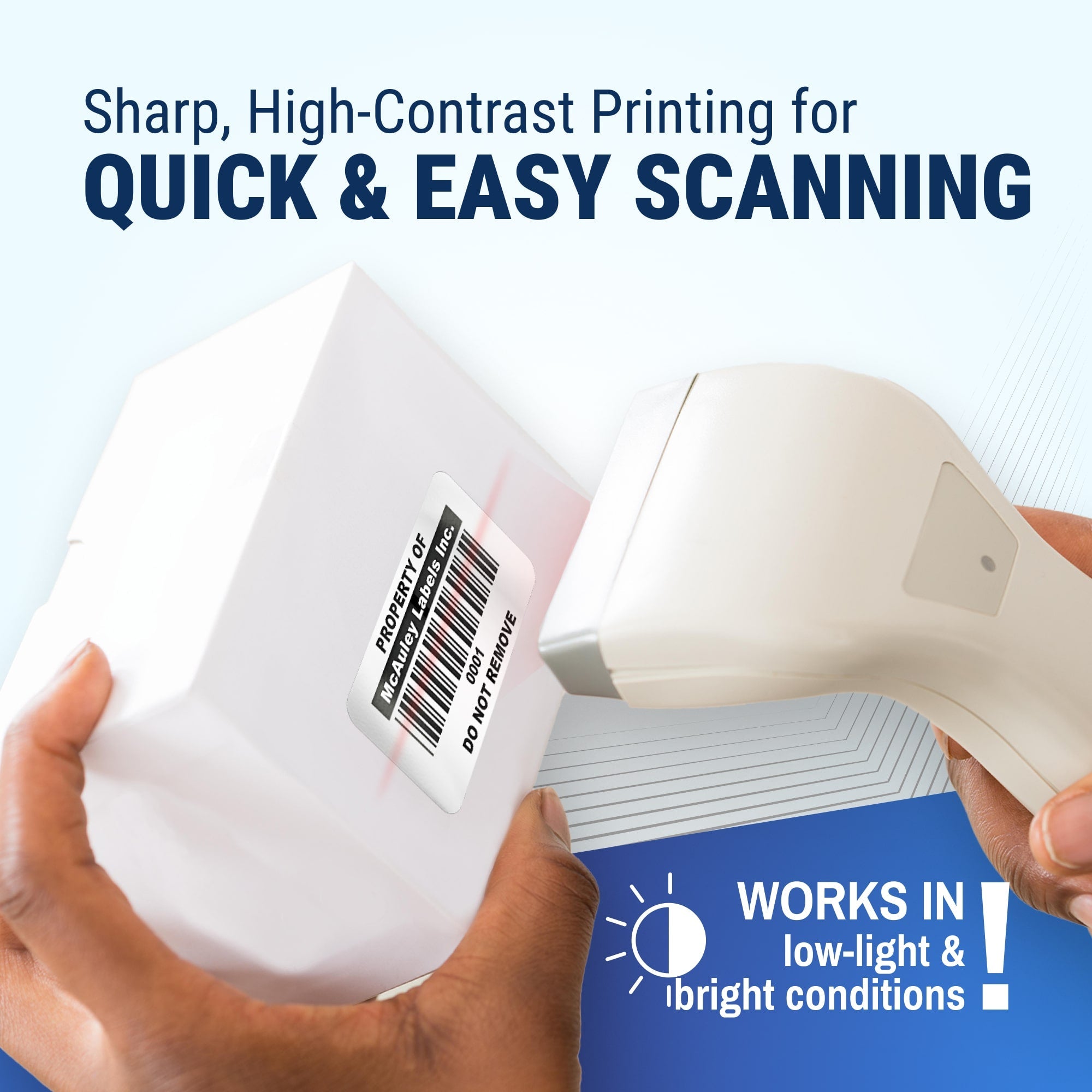 Custom ID Inventory Labels Numbered for Asset Tracking - Semi - Gloss White - Inventory Stickers