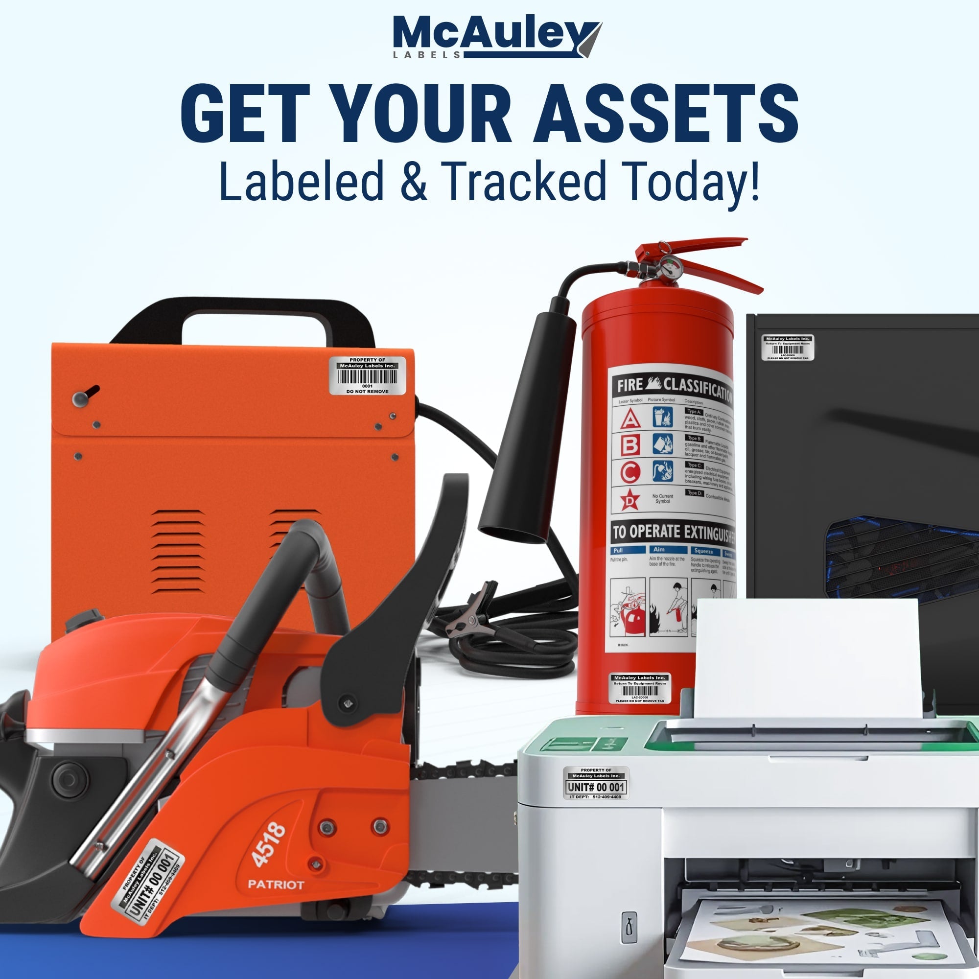 Custom QR Code Inventory Labels Numbered for Asset Tracking - 3M Heavy - Duty - Inventory Stickers