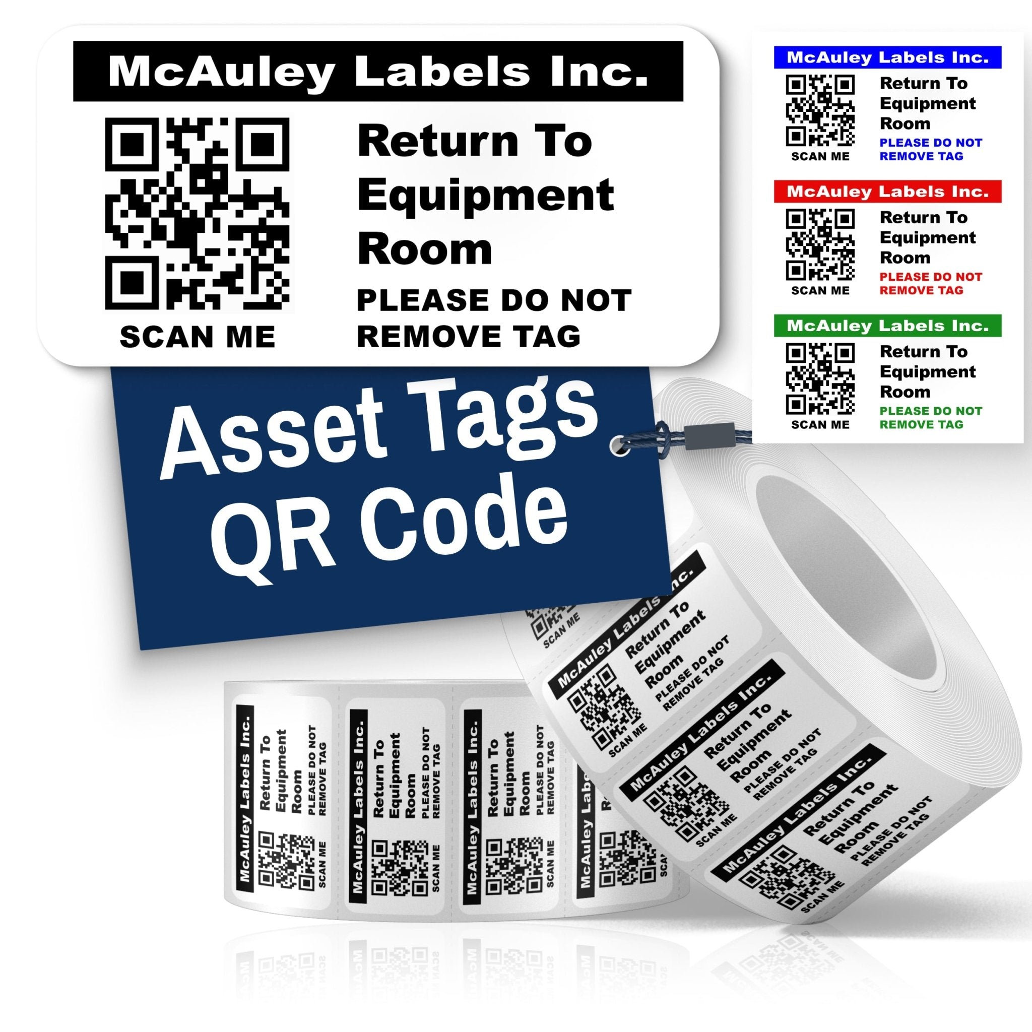 Custom QR Code Stickers – Numbered, Permanent Asset Tags for Equipment - Asset Tag