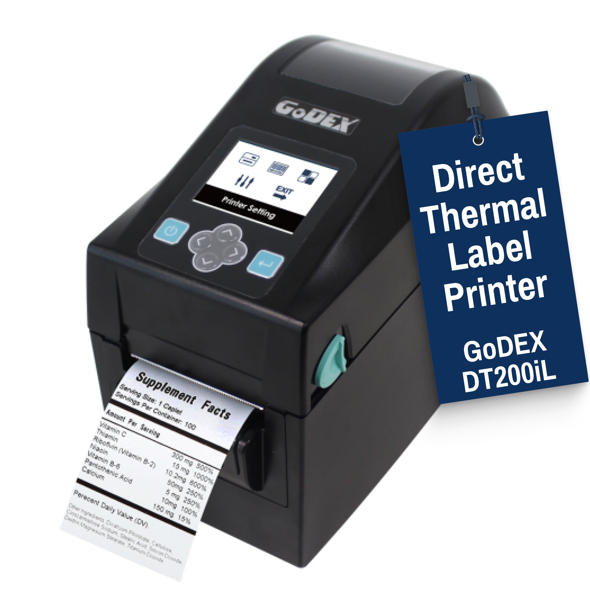 GoDEX DT200iL – Intelligent Linerless Printer with Color Display - 