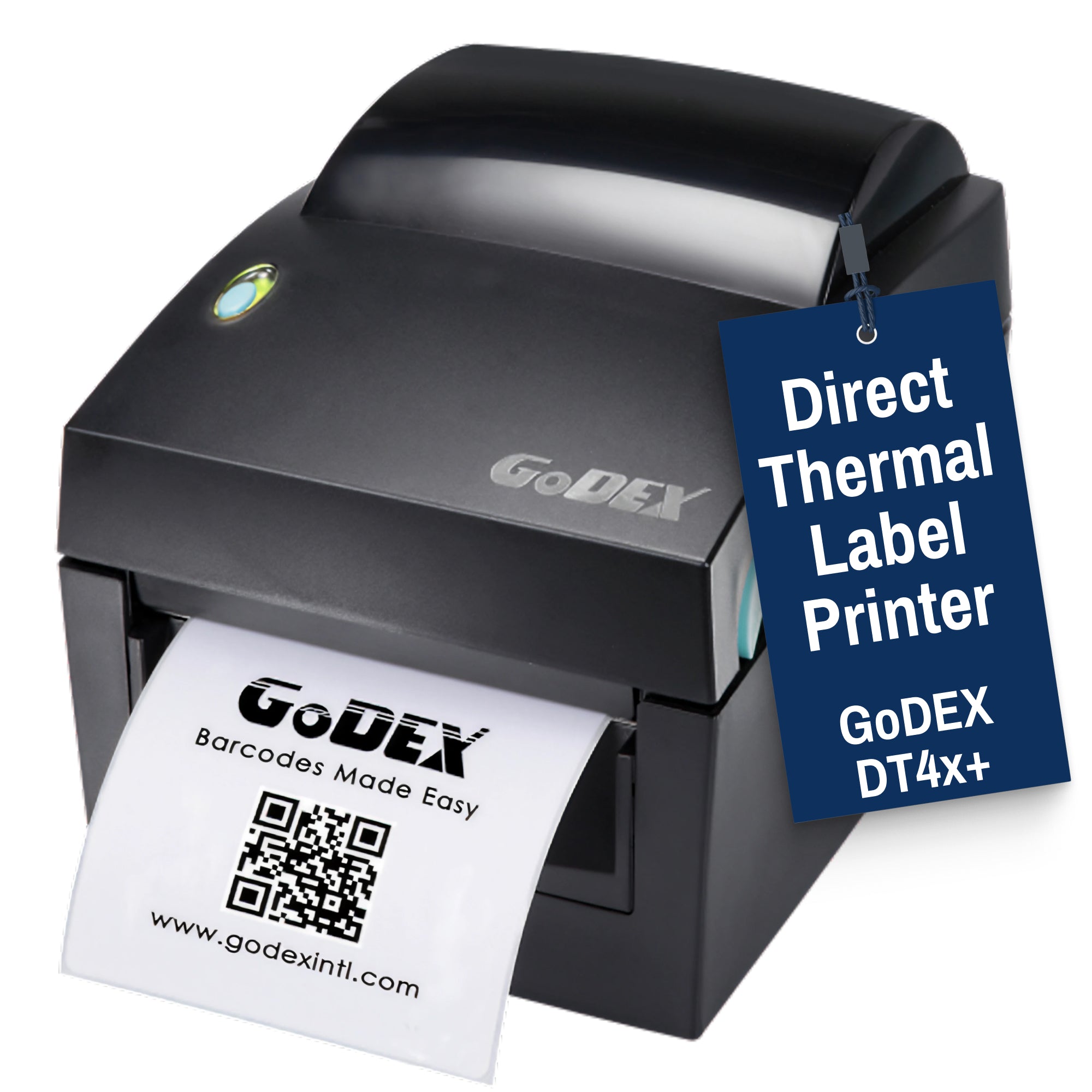 GoDEX DT4x - 4" Direct Thermal Label Printer – 203 DPI Barcode Printer for Shipping, Inventory, Retail, and Logistics - 