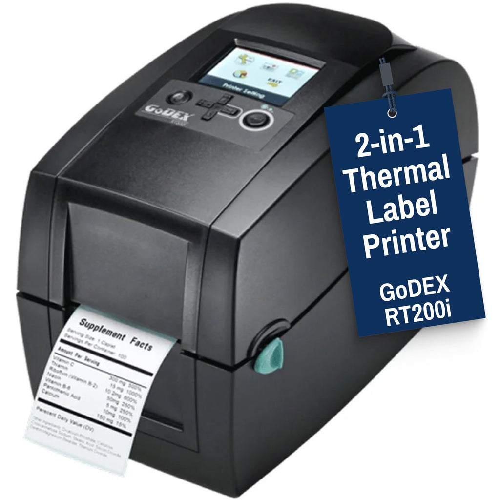 GoDEX RT200i Thermal Printer 203 DPI - 3-Year Warranty