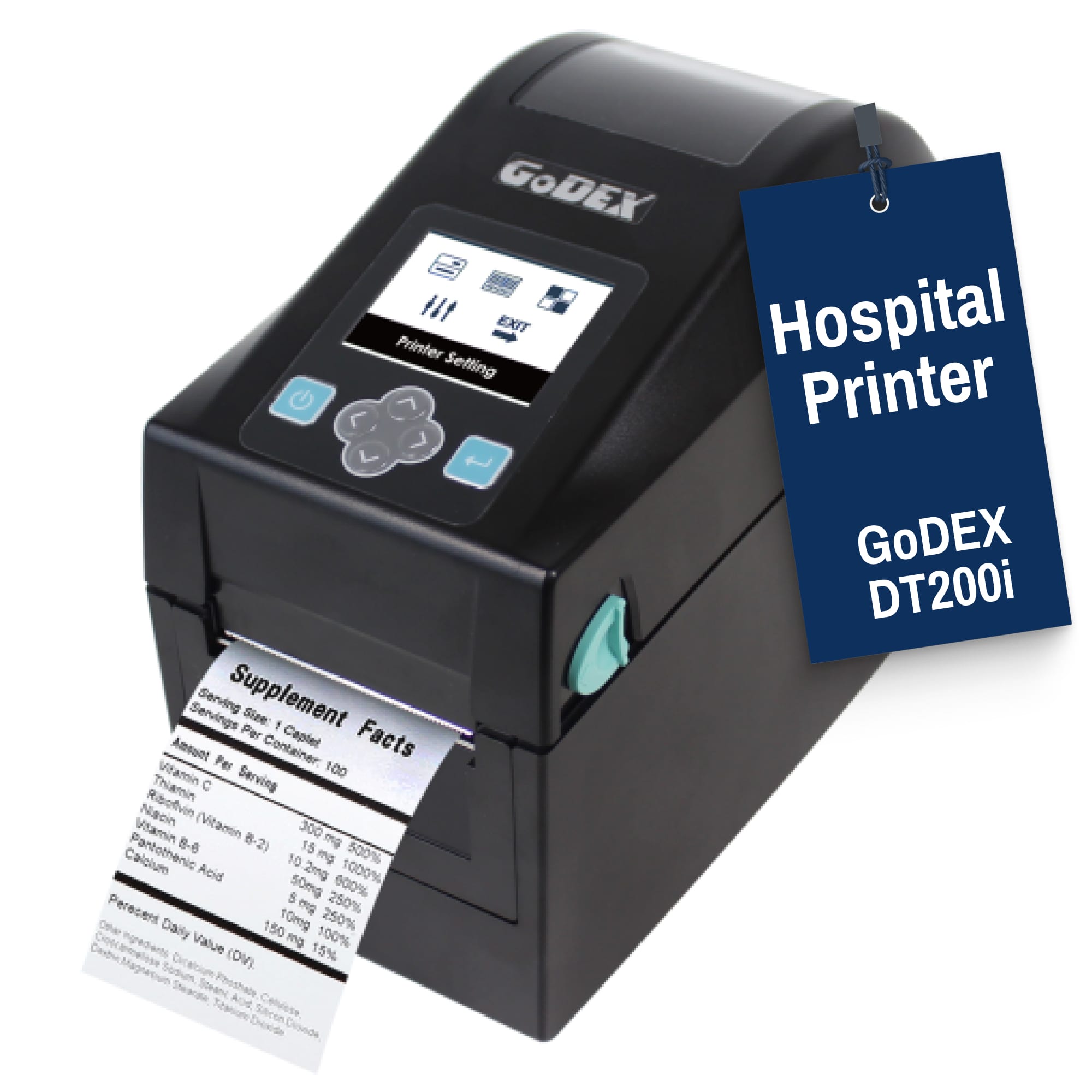 Hospital Printer GoDEX DT200i - 203 DPI Thermal Printer – Compact, Fast, and Reliable - 