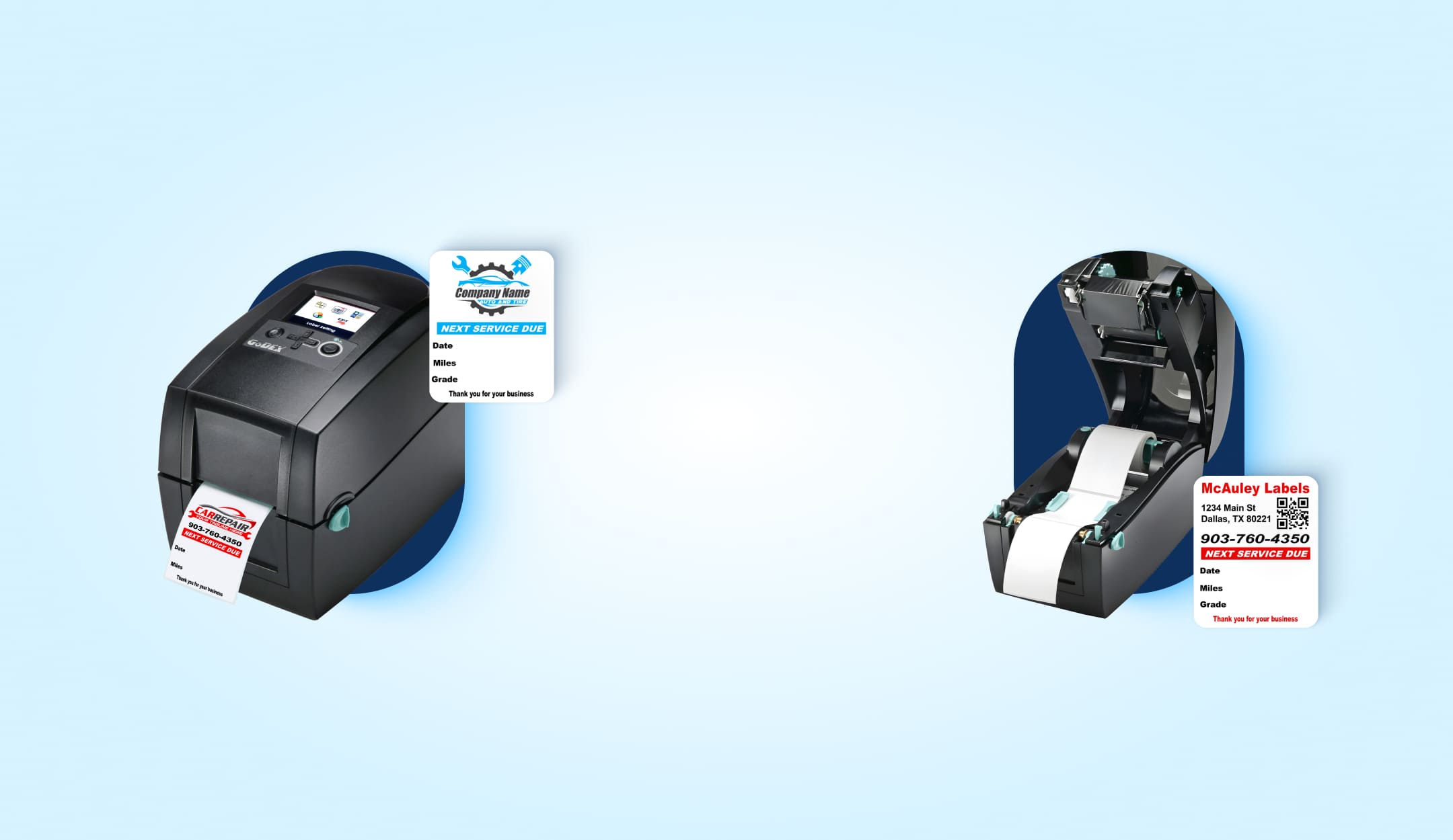 Thermal label printers for custom stickers and service labels from McAuley Labels