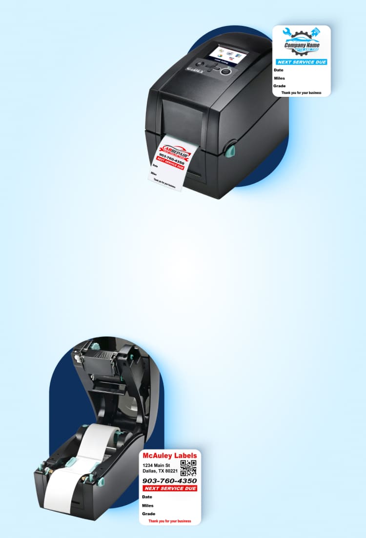 Thermal label printers for custom stickers and service labels from McAuley Labels