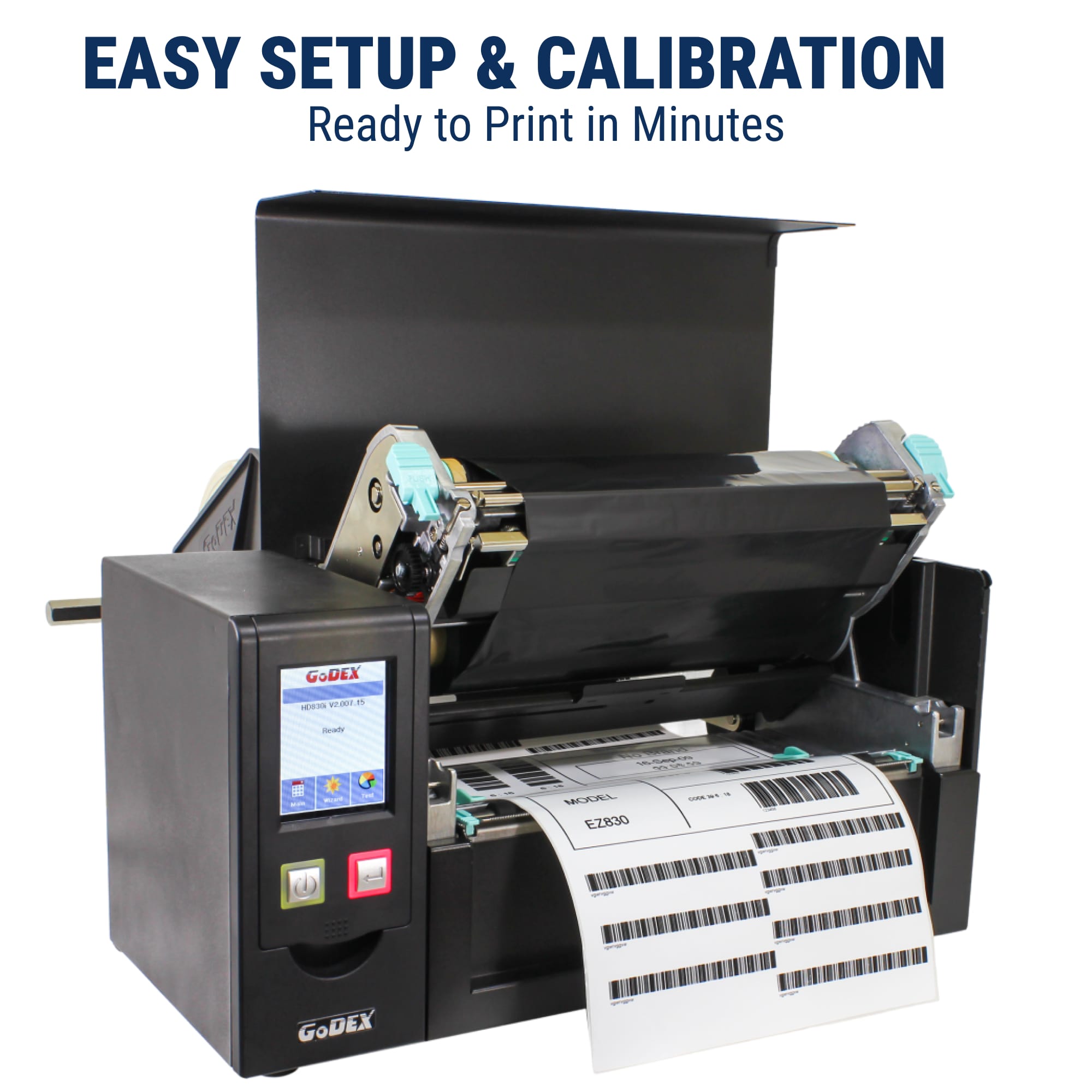 Plant Label Printer - GoDEX HD830i+ Industrial Thermal Transfer Label Printer – 8" Wide, 300 DPI - Printer