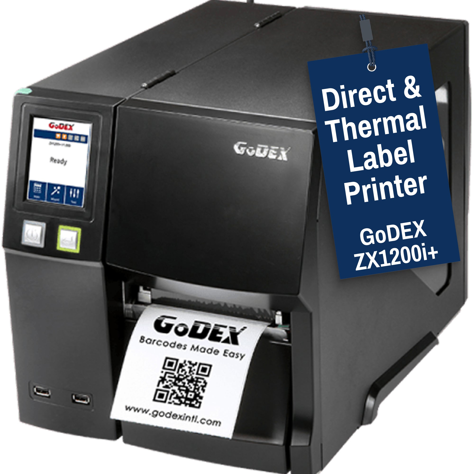 Thermal Transfer Printer - GoDEX ZX1200i+ - 4" 203 DPI Industrial Labeling Solution - Printer