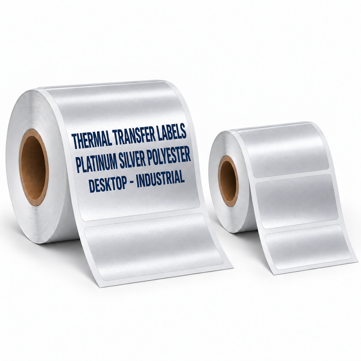 Thermal Transfer Labels Silver Polyester for Desktop and Industrial Printers